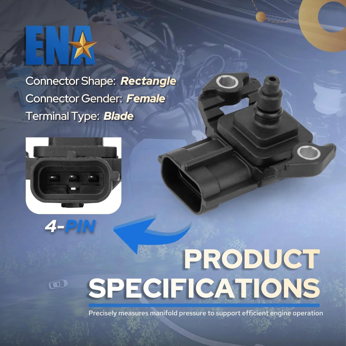 MAP Sensor For Subaru Outback Forester Impreza And Legacy 2006 2007 2008 2009 2010 2011 2012 2.5L H4 Replacement Compatible