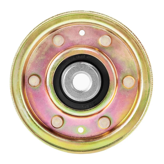 Flat Idler Pulley Replacement For MTD And Toro Lawn Mowers OTDSPARES Replaces OEM 756-0981 front view showing metal construction