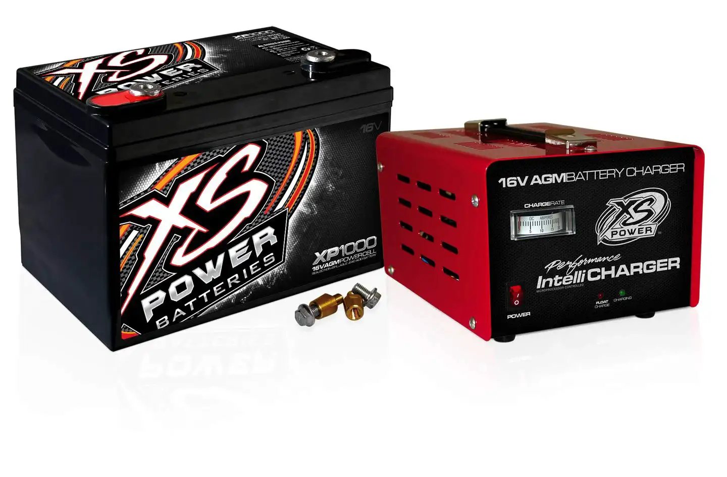 XP1000CK2 16V Battery And 16V IntelliCharger Combo With Stud Terminal shown with charger and battery
