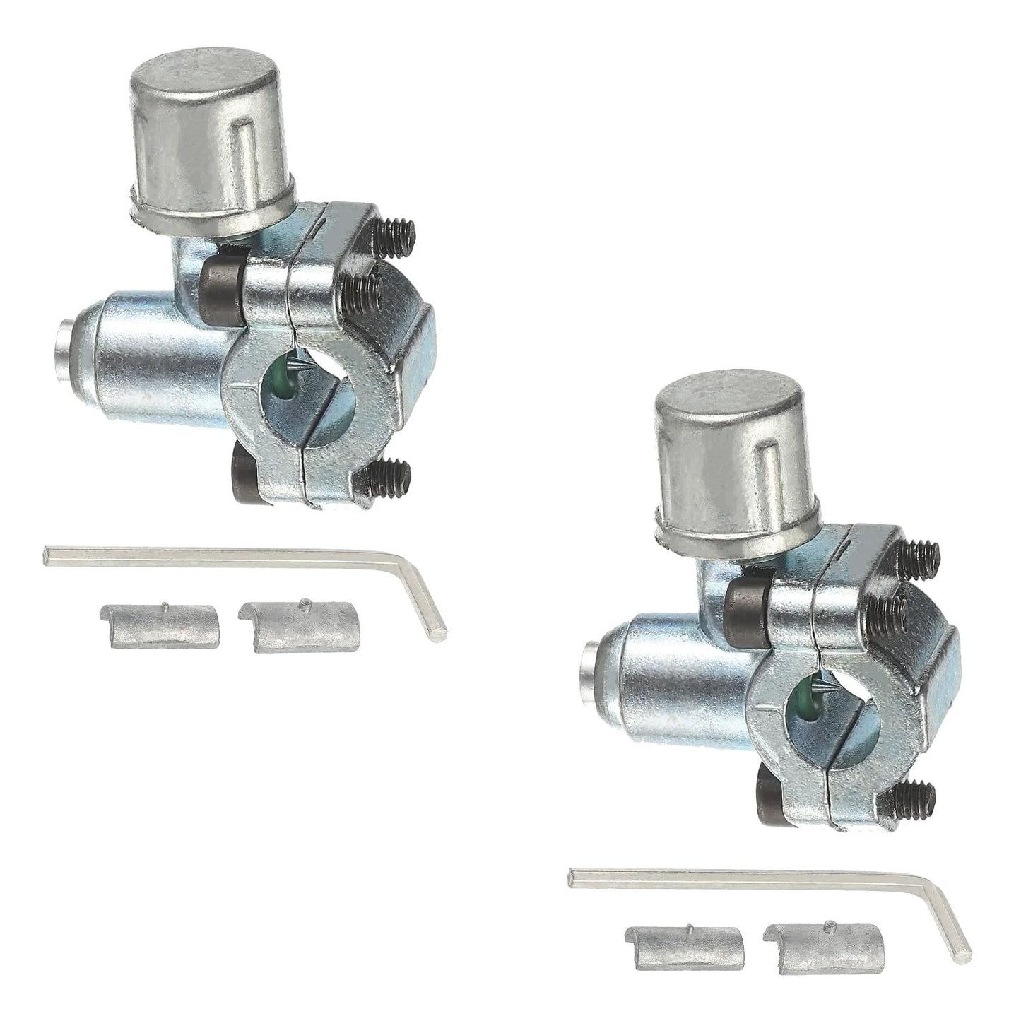 Piercing Valve Kit For Refrigerator Tap BPV-31 Fits 1/4 Inch, 5/16 Inch, And 3/8 Inch Universal Card Sleeves Includes 2 Puncture Valves, 2 Hex Wrenches, And 4 Adapters, Zinc Alloy Corrosion-Resistant For Long-Lasting Maintenance shown in image