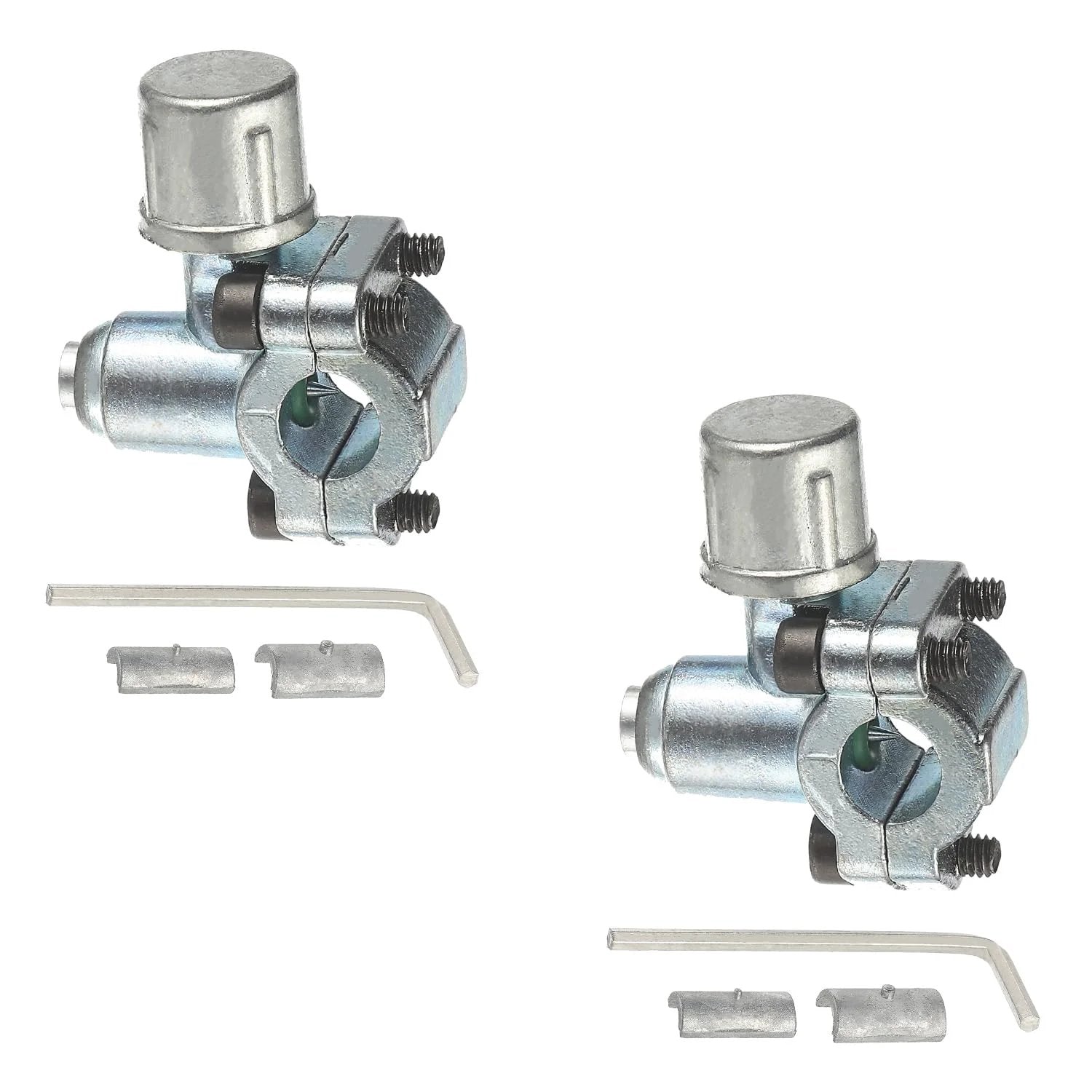Piercing Valve Kit For Refrigerator Tap BPV-31 Fits 1/4 Inch, 5/16 Inch, And 3/8 Inch Universal Card Sleeves Includes 2 Puncture Valves, 2 Hex Wrenches, And 4 Adapters, Zinc Alloy Corrosion-Resistant For Long-Lasting Maintenance shown in image