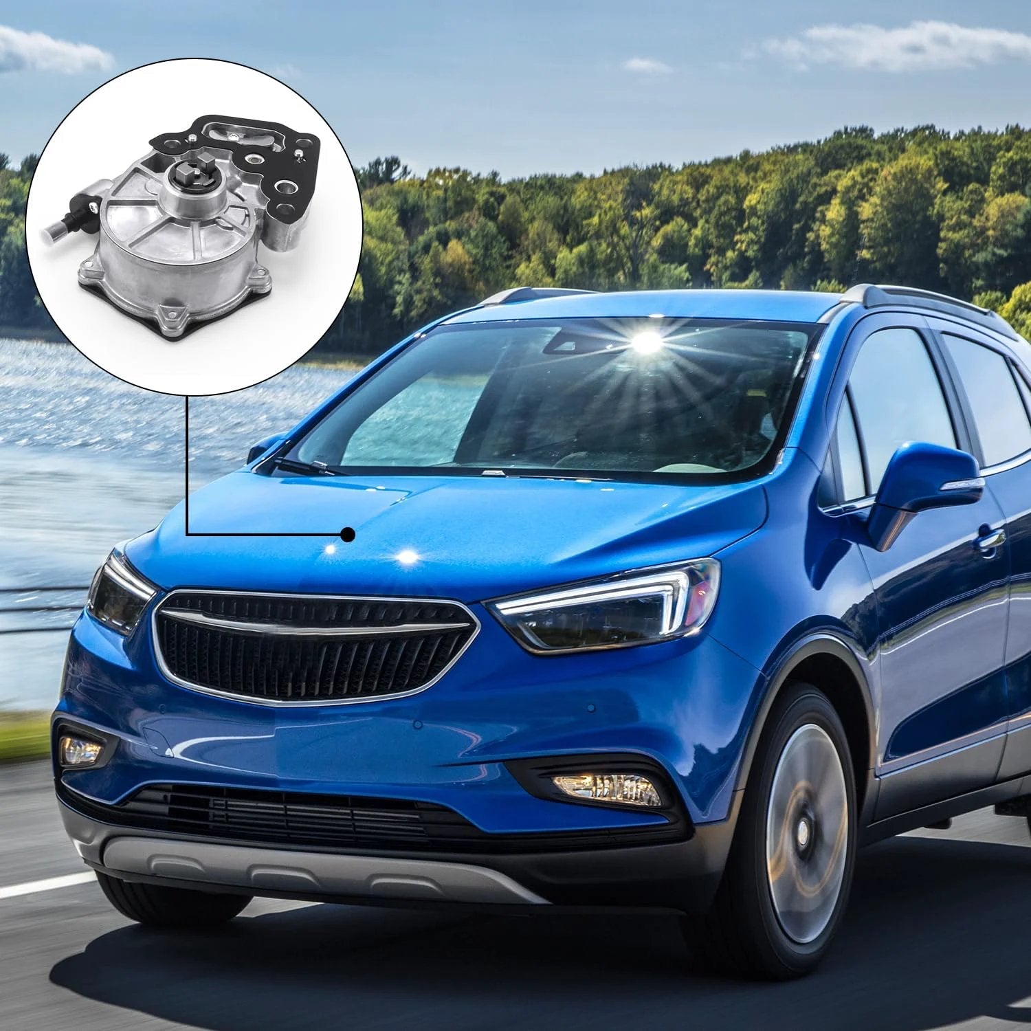 Brake Vacuum Pump Replacement For Chevy Cruze 2016 to 2019 Buick Encore 2016 to 2019 Equinox 2018 to 2022 Malibu 2016 to 2022 Spark 2016 to 2022 Trax 2021 to 2022 GMC Terrain 2018 to 2022 With 1.4L 1.5L Engines Direct Fit OEM Equivalent 12684050 displayed next to Buick Encore