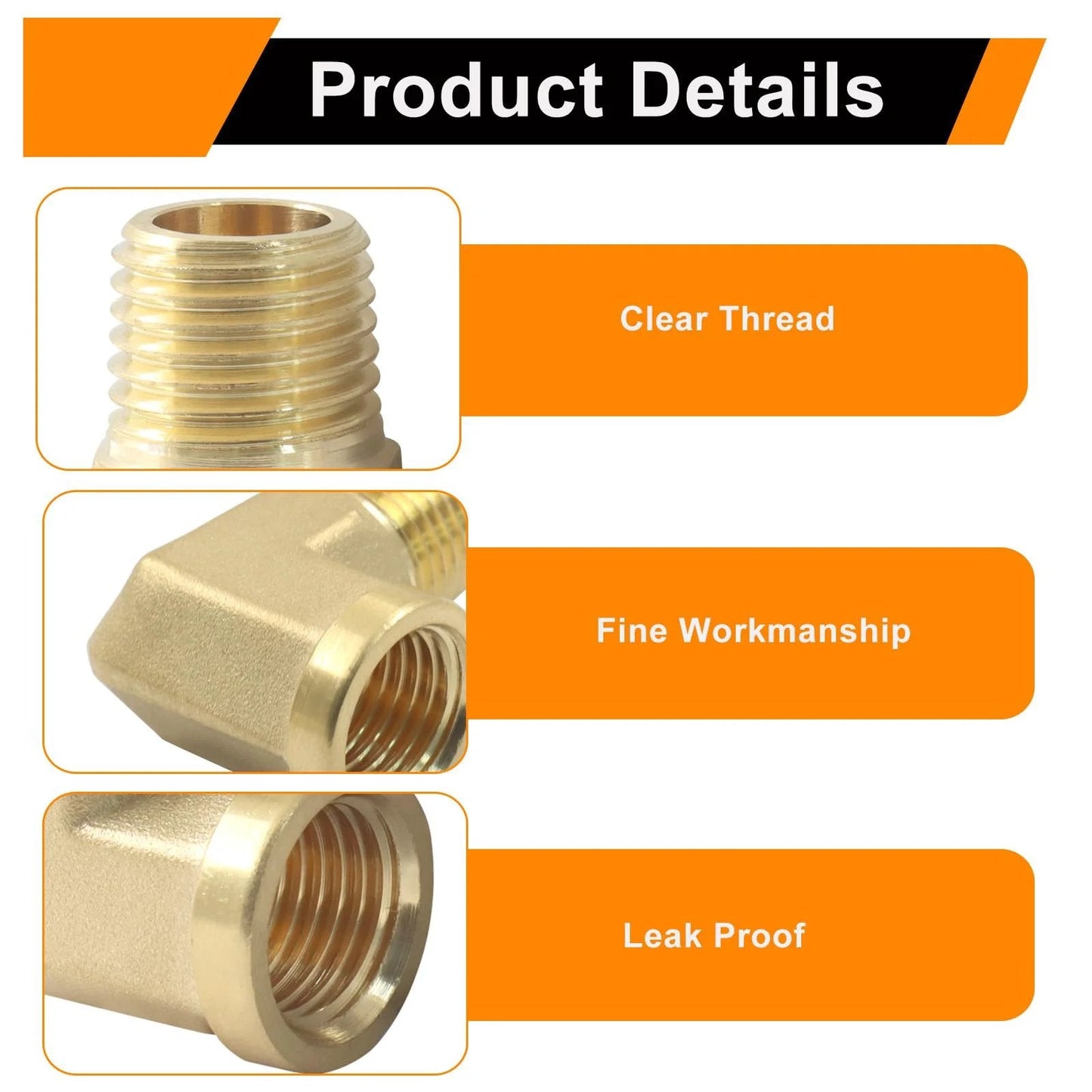 Product details of Two Pack 90 Degree Brass Barstock Elbows One Quarter NPT Male To One Quarter NPT Female Pipe Fitting Forged For Plumbing Air Gas And Hydraulic Systems Built Tough For High Pressure And Temperature Resistance showcasing clear thread, fine workmanship, and leak-proof design.