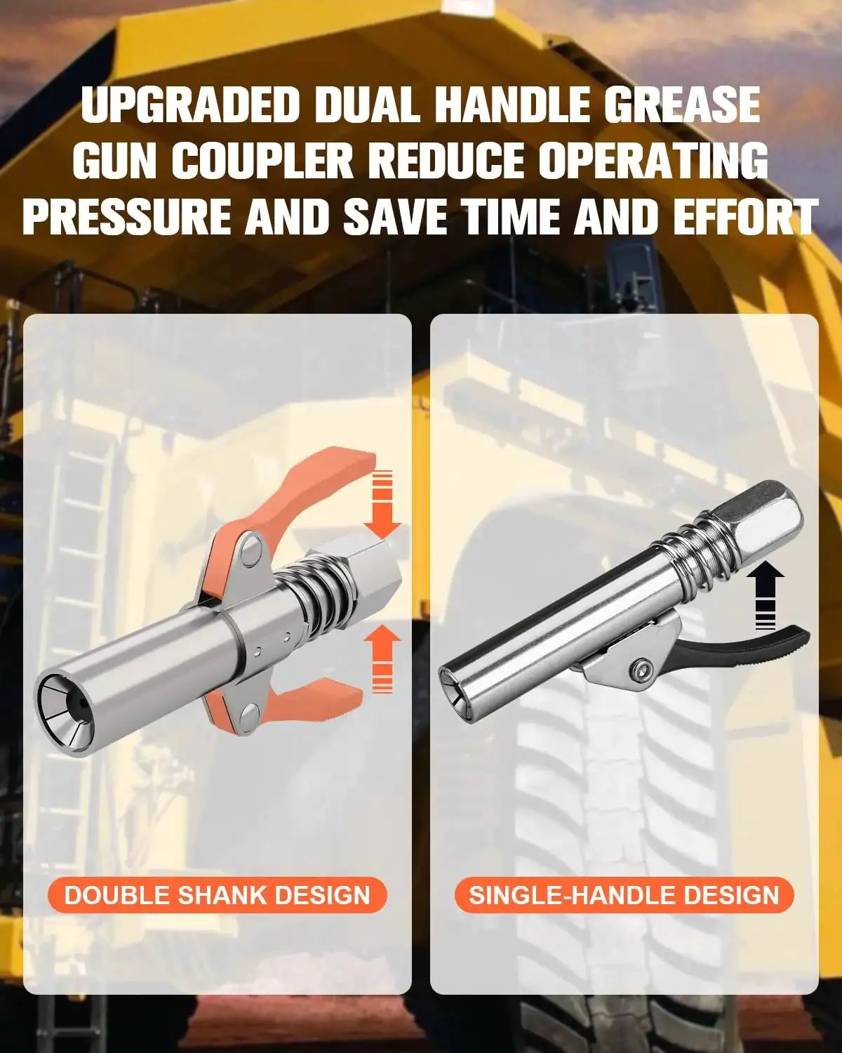 Heavy Duty Grease Gun Coupler With Six Jaw Locking Seal And Quick Release For Ten Thousand PSI High Pressure installed on machinery