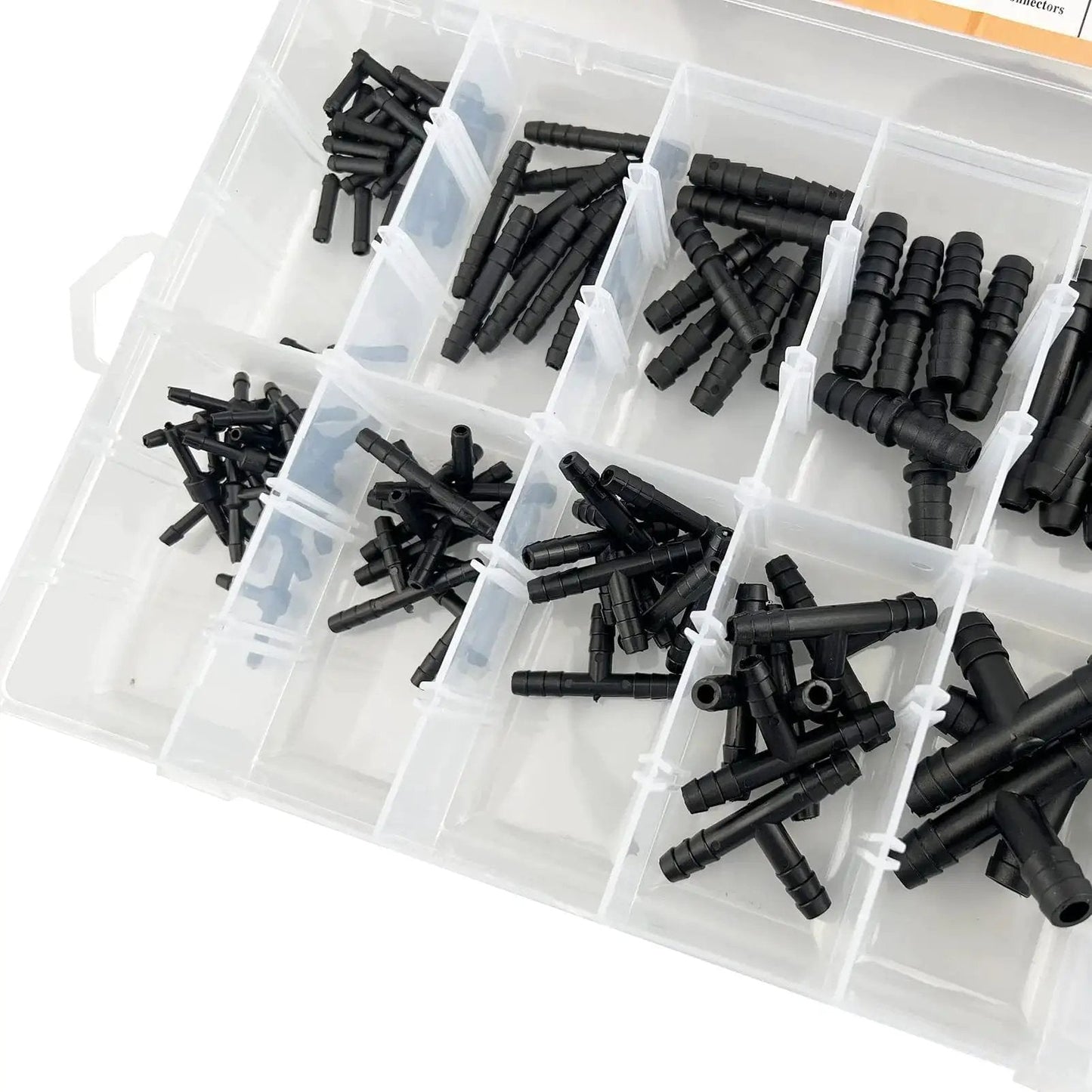 Vacuum Connector Assortment Kit For Automotive Vacuum Tubing Connectors Including Straight Reducer And Tee Connectors In Black Nylon