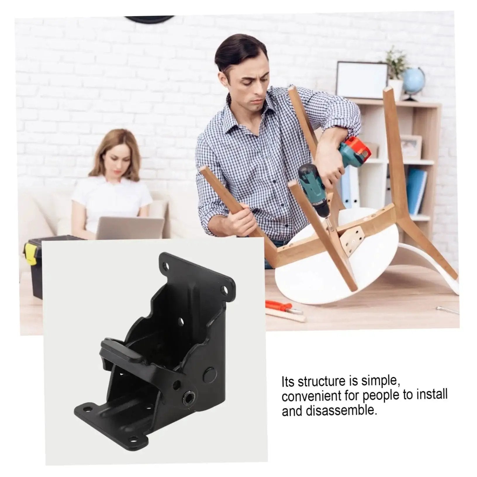 Folding Tea Table Leg Hinge Replacement Kit 2 Pieces Durable Furniture Hardware For Easy Installation And High Load Bearing Capacity for DIY