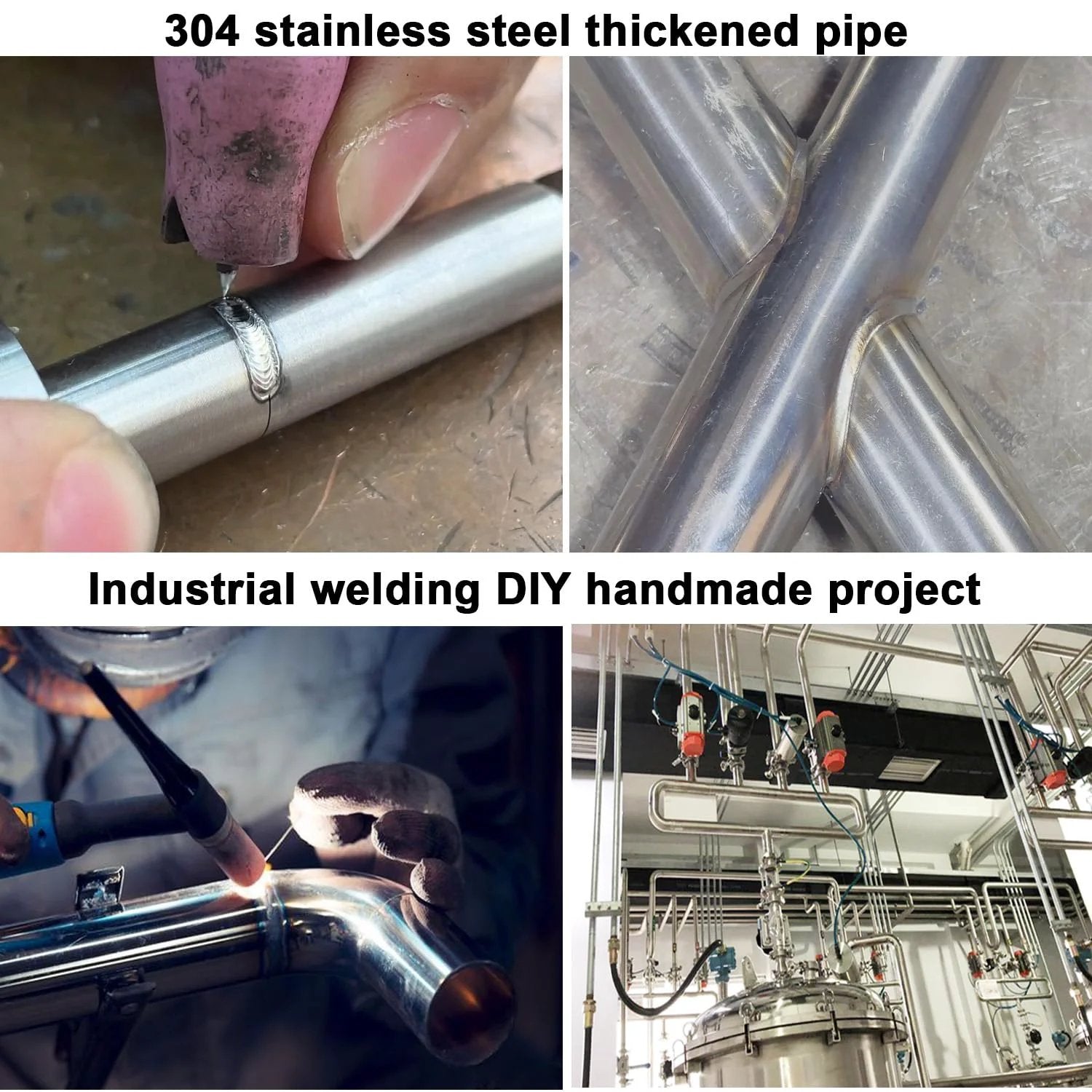 Six Pack Of 1/4 In OD 12 In Long 304 Stainless Steel Seamless Tubing Thickened Wall Round Metal Pipe for Industrial Use