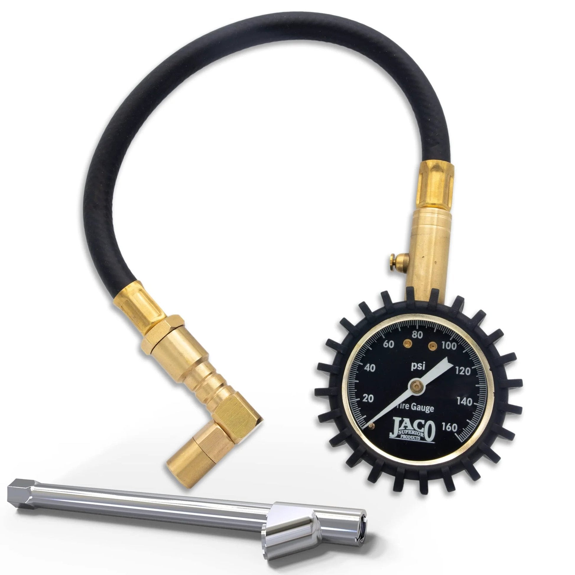 Dual Air Chuck Tire Pressure Gauge Up To 160 PSI With Battery Free Accuracy, ANSI Certified For Cars, Trucks, Motorcycles