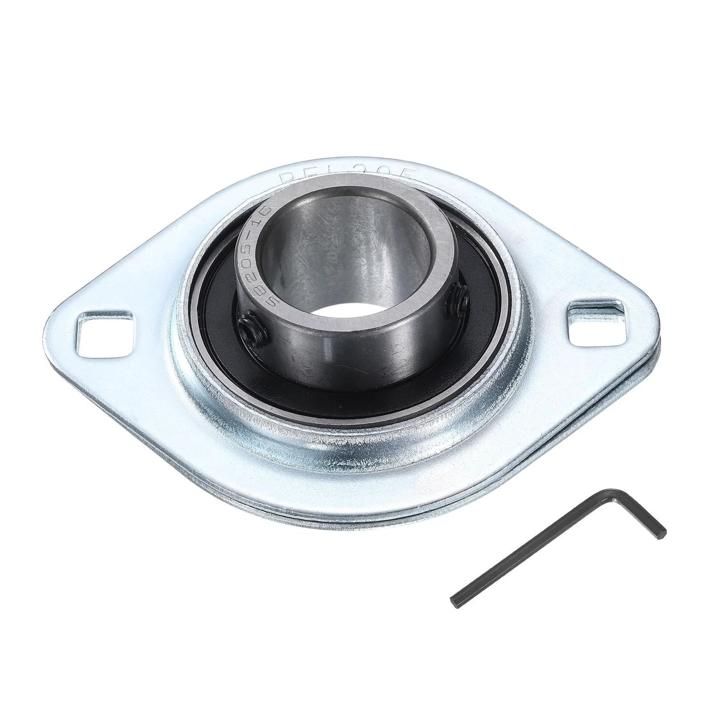 Pillow Block Bearing With One Inch Bore And Steel Flange Mounted Housing Two Bolt Flange Bearing Unit Chrome Steel Set Screw Insert Ball Bearing Includes Wrench Heavy Duty Industrial Grade For Machinery And Conveyor Systems