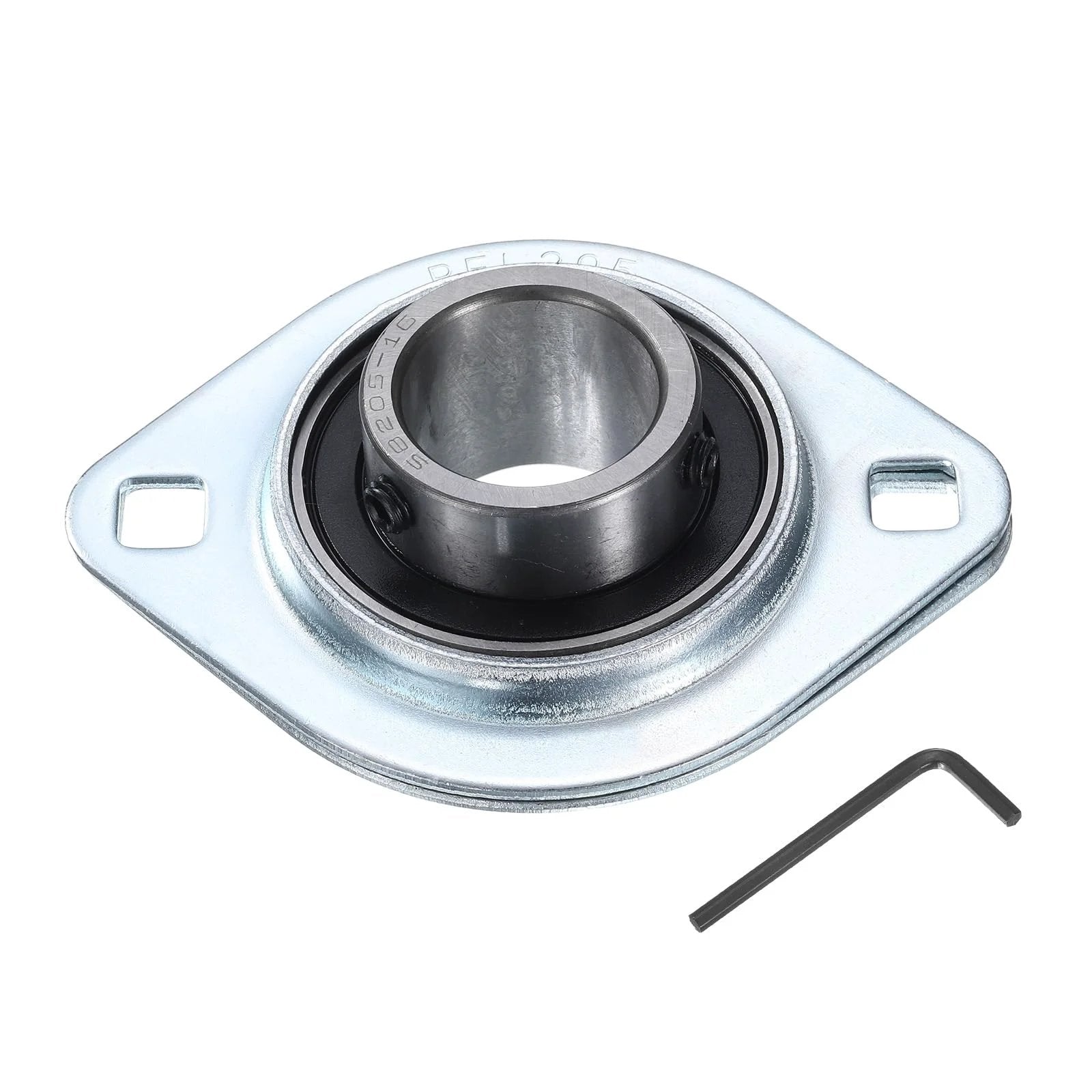 Pillow Block Bearing With One Inch Bore And Steel Flange Mounted Housing Two Bolt Flange Bearing Unit Chrome Steel Set Screw Insert Ball Bearing Includes Wrench Heavy Duty Industrial Grade For Machinery And Conveyor Systems