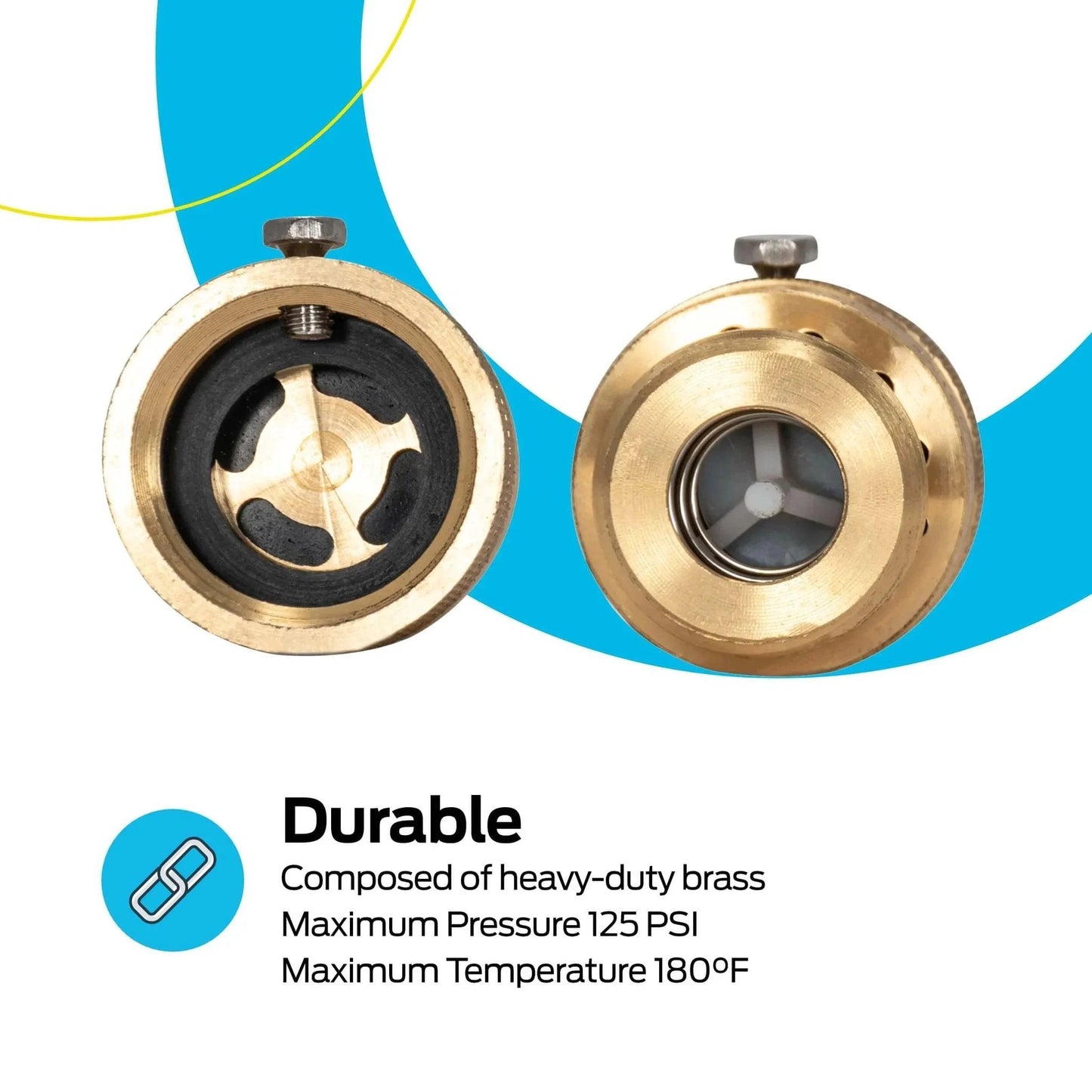 Three Quarter Inch FHT To Three Quarter Inch MHT Hose Bibb Anti Siphon Vacuum Breaker Brass Plumbing Fitting front view