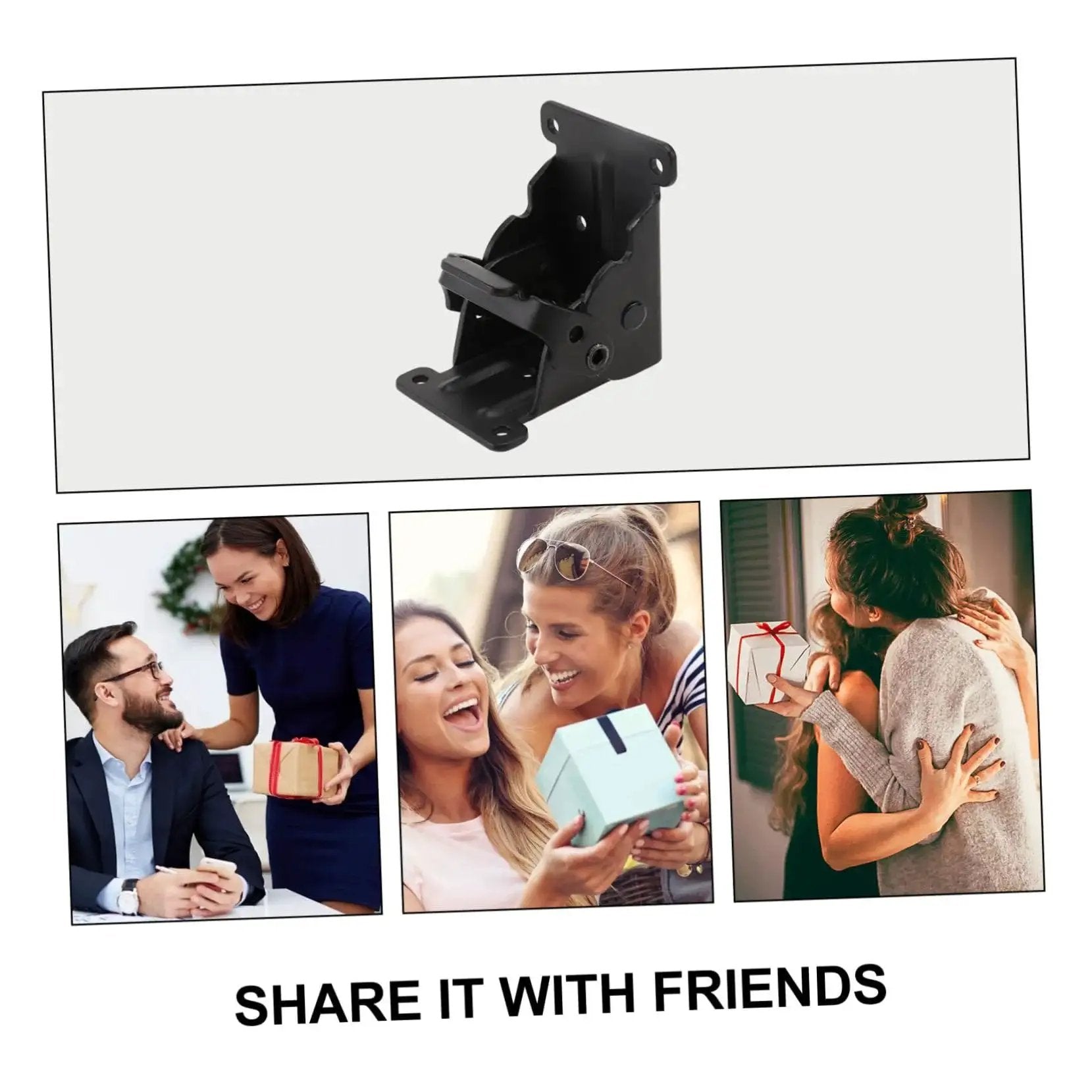 Folding Tea Table Leg Hinge Replacement Kit 2 Pieces Durable Furniture Hardware for Easy Installation, shown in black steel.
