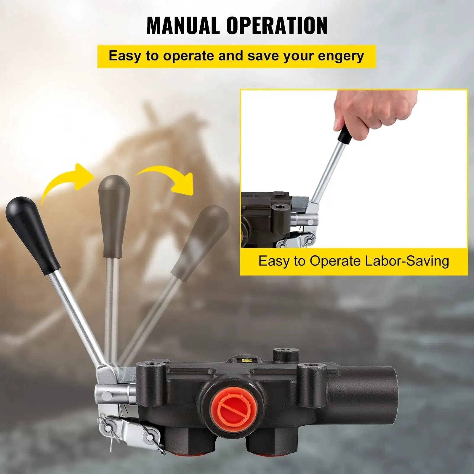 Manual operation feature of Heavy Duty Hydraulic Directional Control Valve With One Spool For Tractors and Loaders.