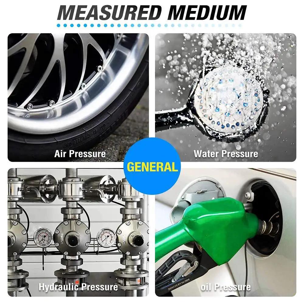 Stainless Steel Liquid Filled Pressure Gauge With 2.5 Inch Dial Face, 0 To 100 Psi And 0 To 0.7 MPa for air, water, hydraulic, oil systems.
