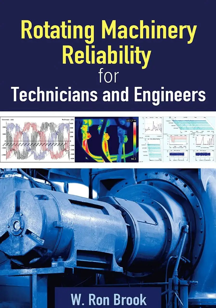Book cover of Rotating Machinery Reliability Guide For Technicians And Engineers A Practical Beginner Friendly Playbook with industrial machinery image.