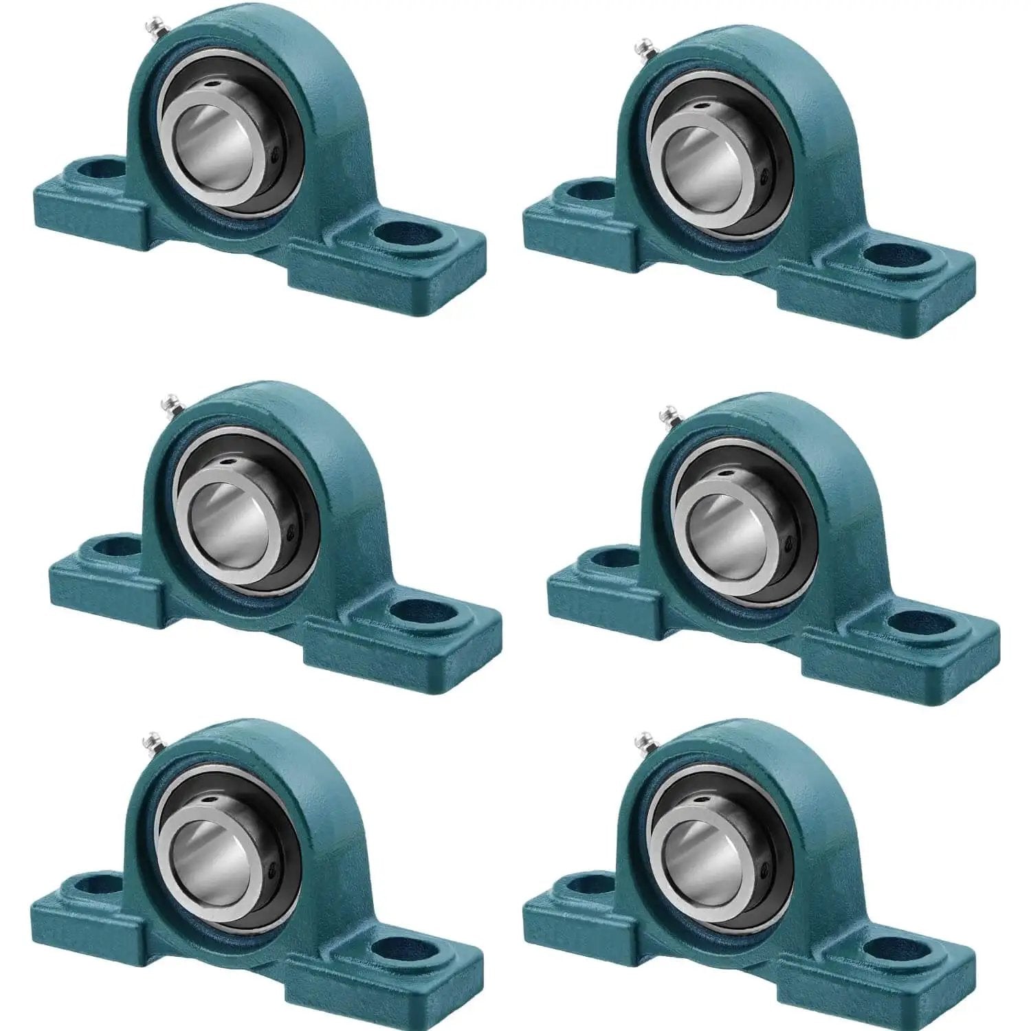 Six Pack Self Align Pillow Block Bearings UCP207-20 One And One Quarter Inch Shaft Cast Iron Housing Chromium Steel Bearing