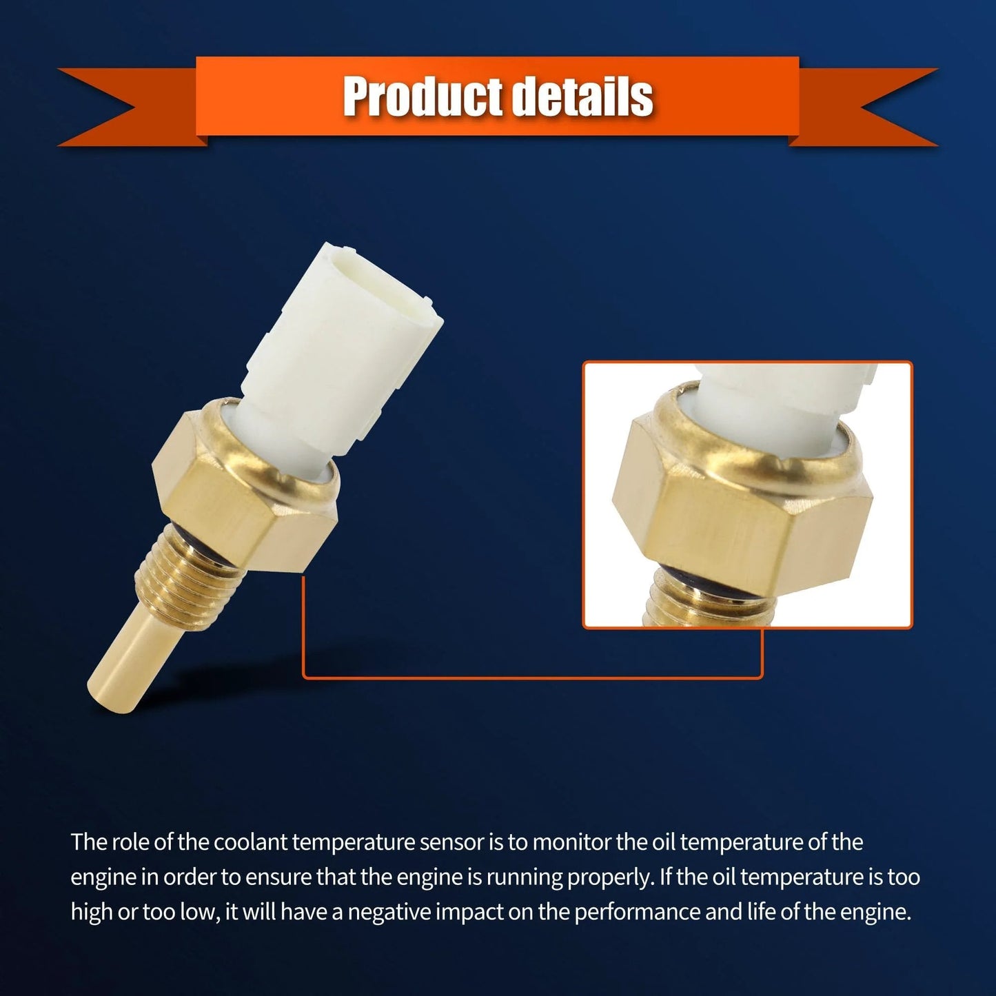 Engine Coolant Temperature Sensor For Honda Civic 2006 2020 And CR-V 2007 2017 Crosstour 2012 2015 Accord close-up view of sensor