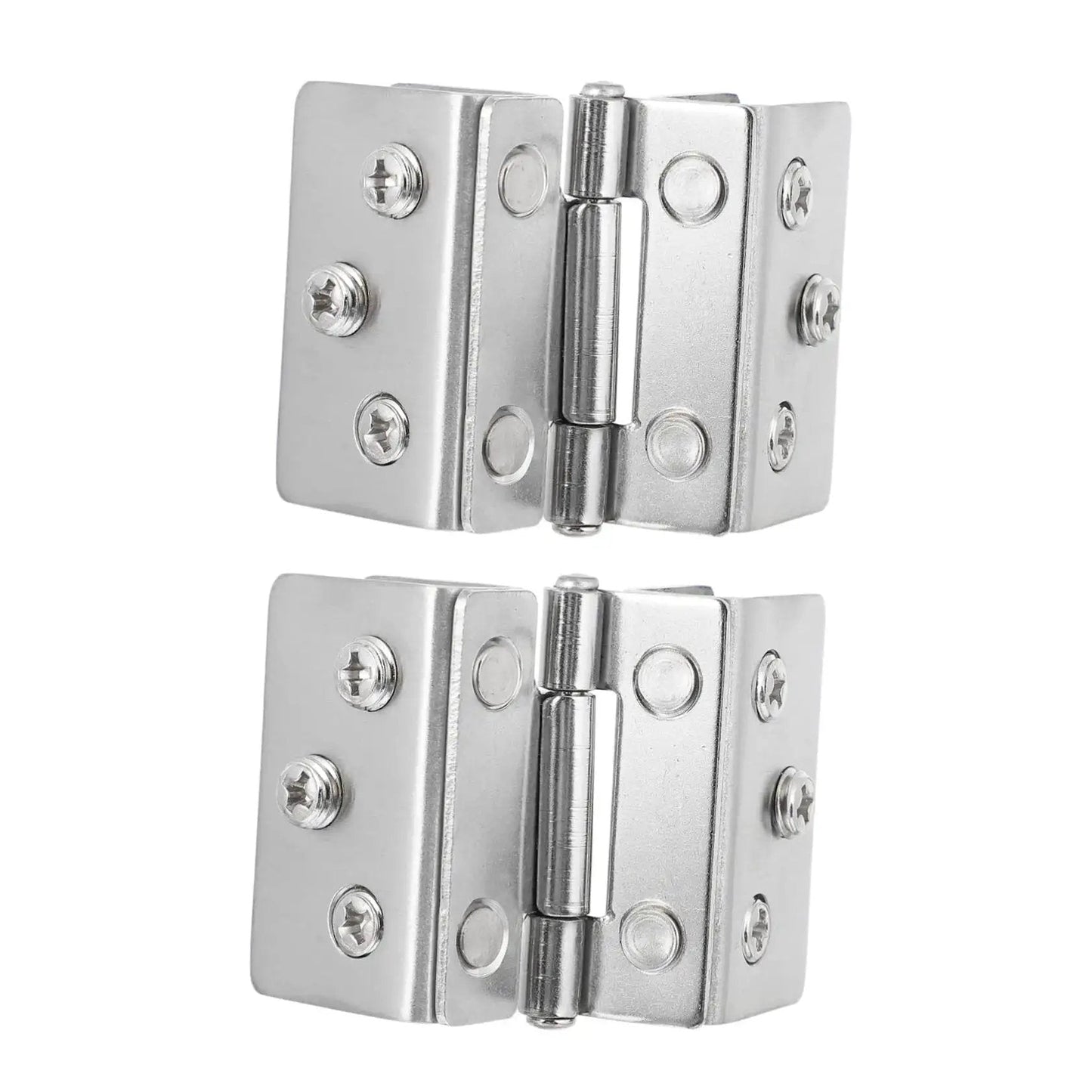 Double Sided Stainless Steel Glass Door Hinges For Display Cabinets Heavy Duty Load Bearing Easy To Install 2 Pack Rust Resistant