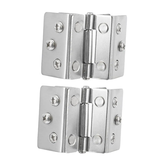 Double Sided Stainless Steel Glass Door Hinges For Display Cabinets Heavy Duty Load Bearing Easy To Install 2 Pack Rust Resistant