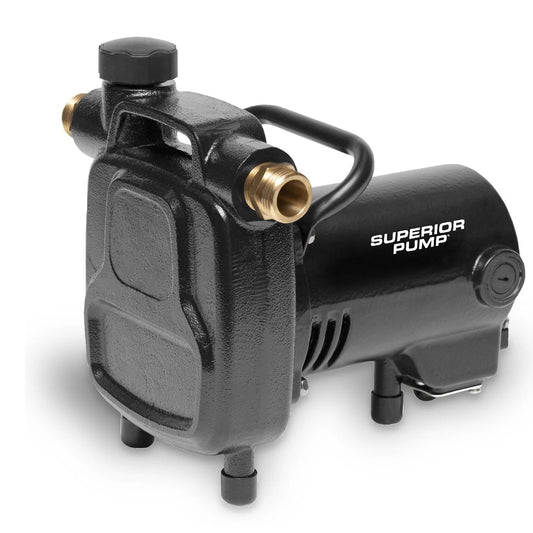 Heavy Duty 0.5 HP Transfer Pump Black Workhorse From Superior Pump Delivers Up To 1500 Gallons Per Hour With Thermally Protected