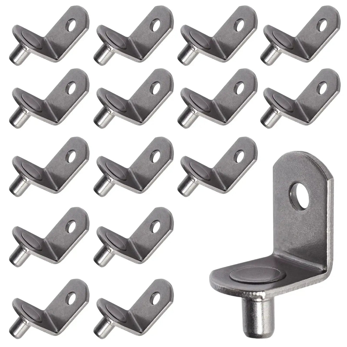 16 pieces 5mm L Shaped Shelf Pins For Wood Shelving 8.2mm Pin Length Cabinet Support Pins in gun metal finish
