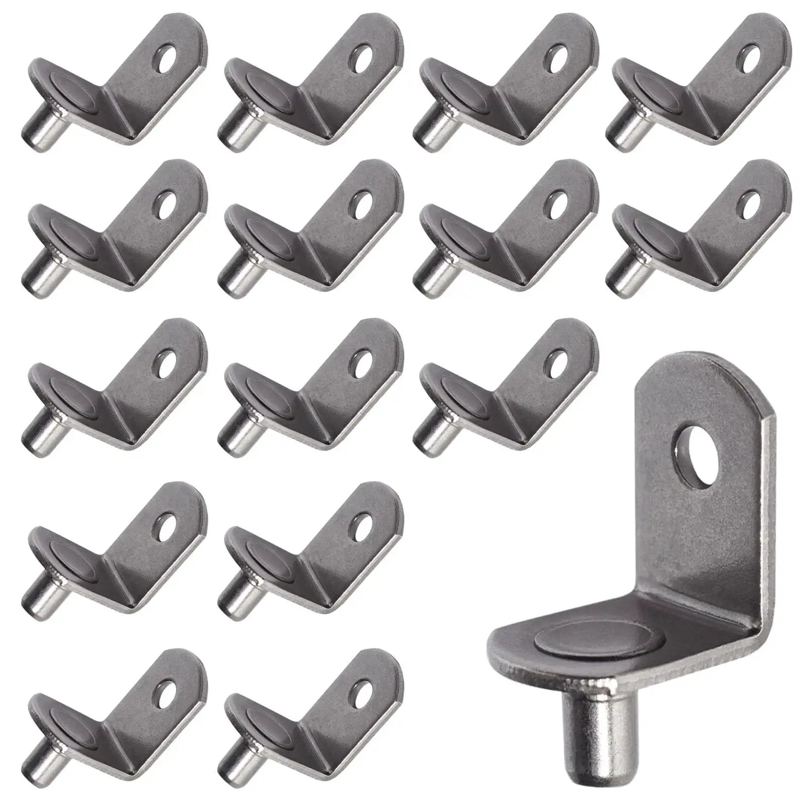 16 pieces 5mm L Shaped Shelf Pins For Wood Shelving 8.2mm Pin Length Cabinet Support Pins in gun metal finish