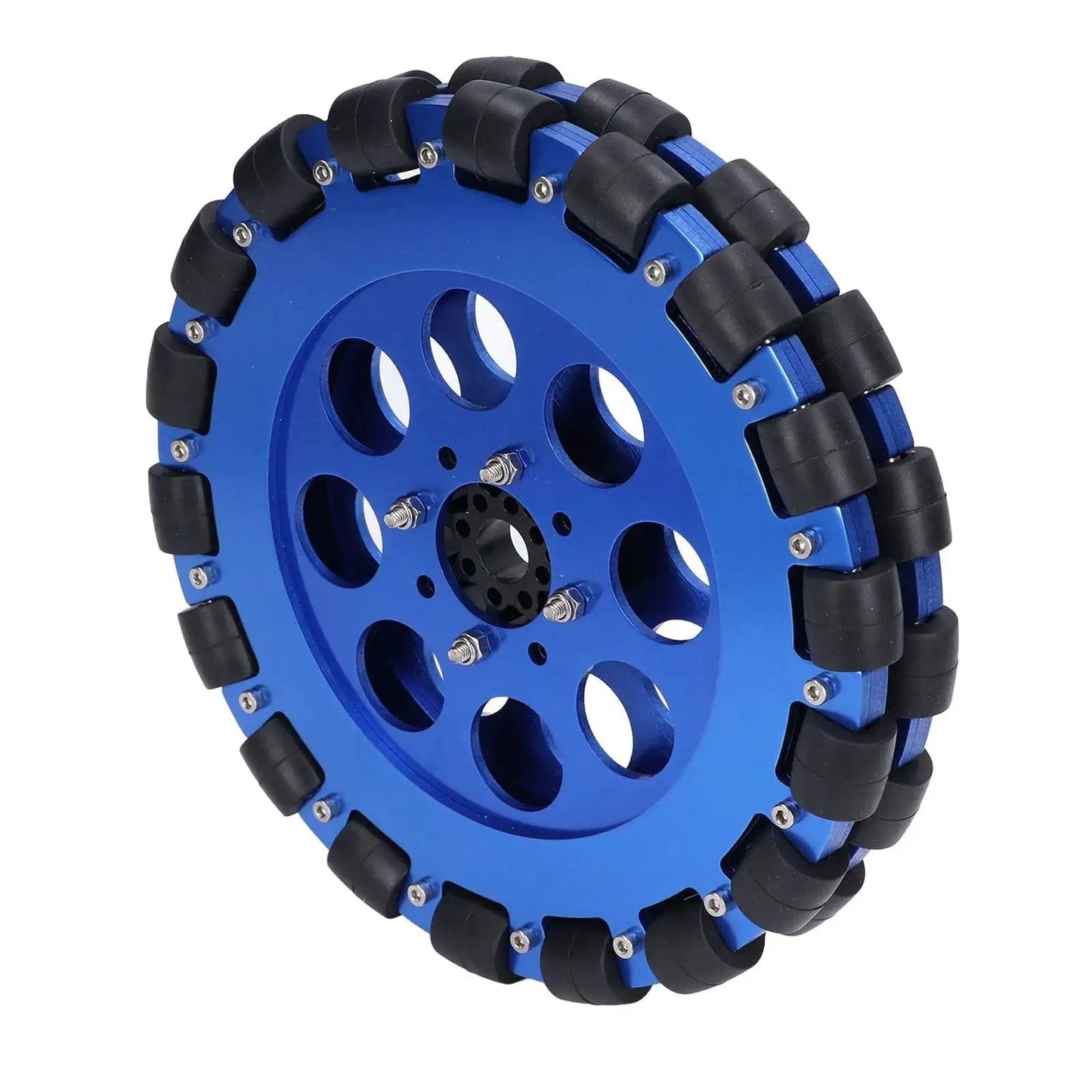 8 Inch Two Wheel Omni Wheel Set with Aluminum Hub for Smooth 360 Degree Movement Dual Bearings and Multi Subdivided Circular Structure