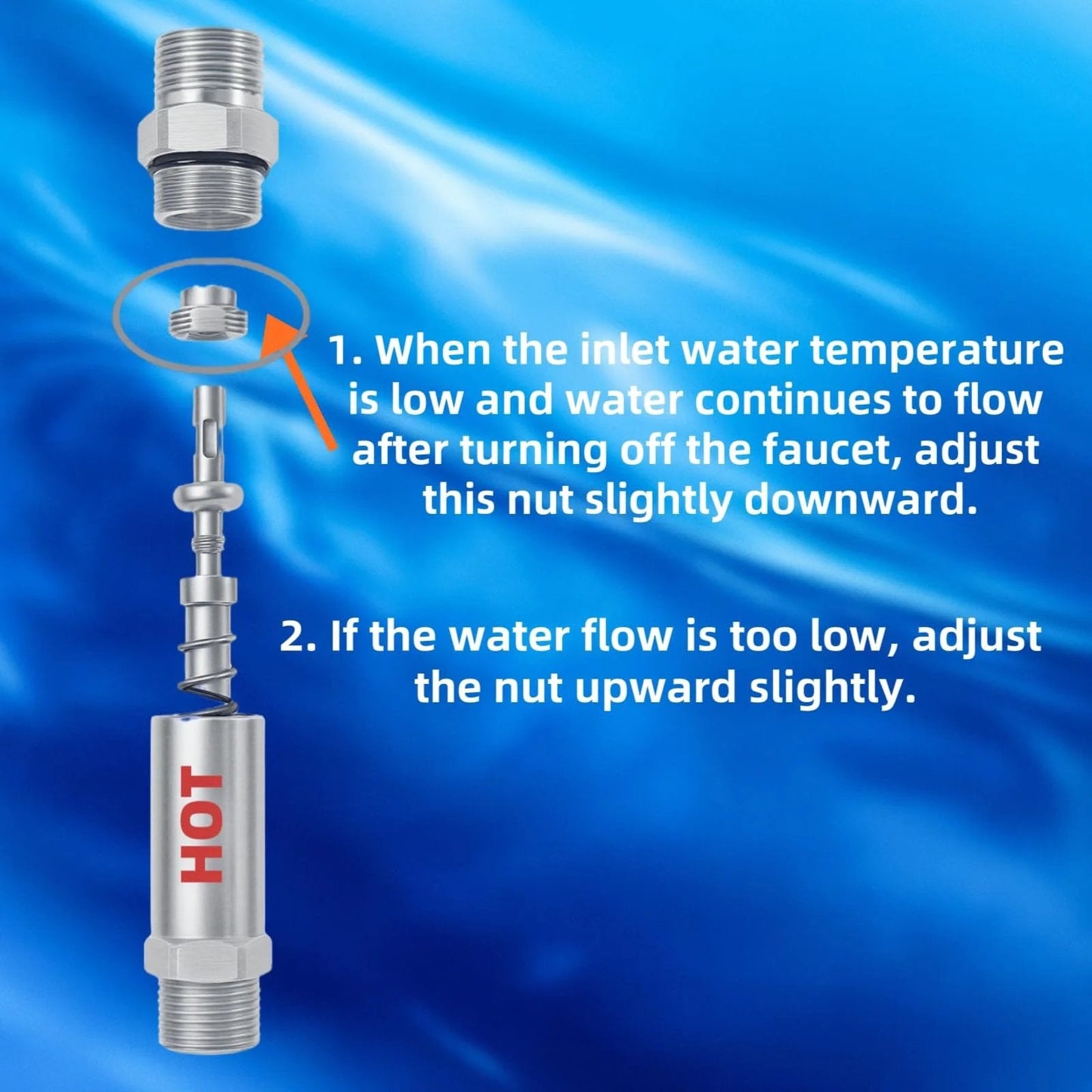 Smart Thermal Check Valve Kit For Hot Cold Water Recirculation Systems By Frutlait 304 Stainless Steel Sensor Valve diagram