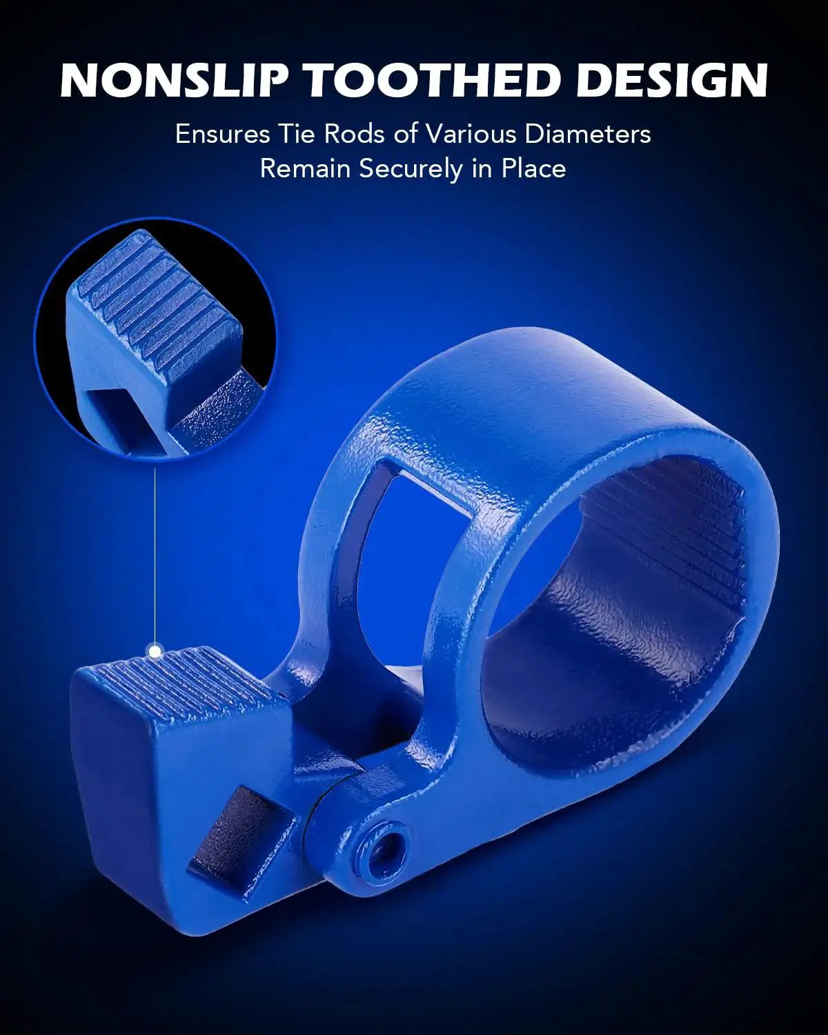 Inner Tie Rod Removal Tool Eighth Inch Square Drive Fits 27 To 44 Mm Ends with non-slip tooth design in blue
