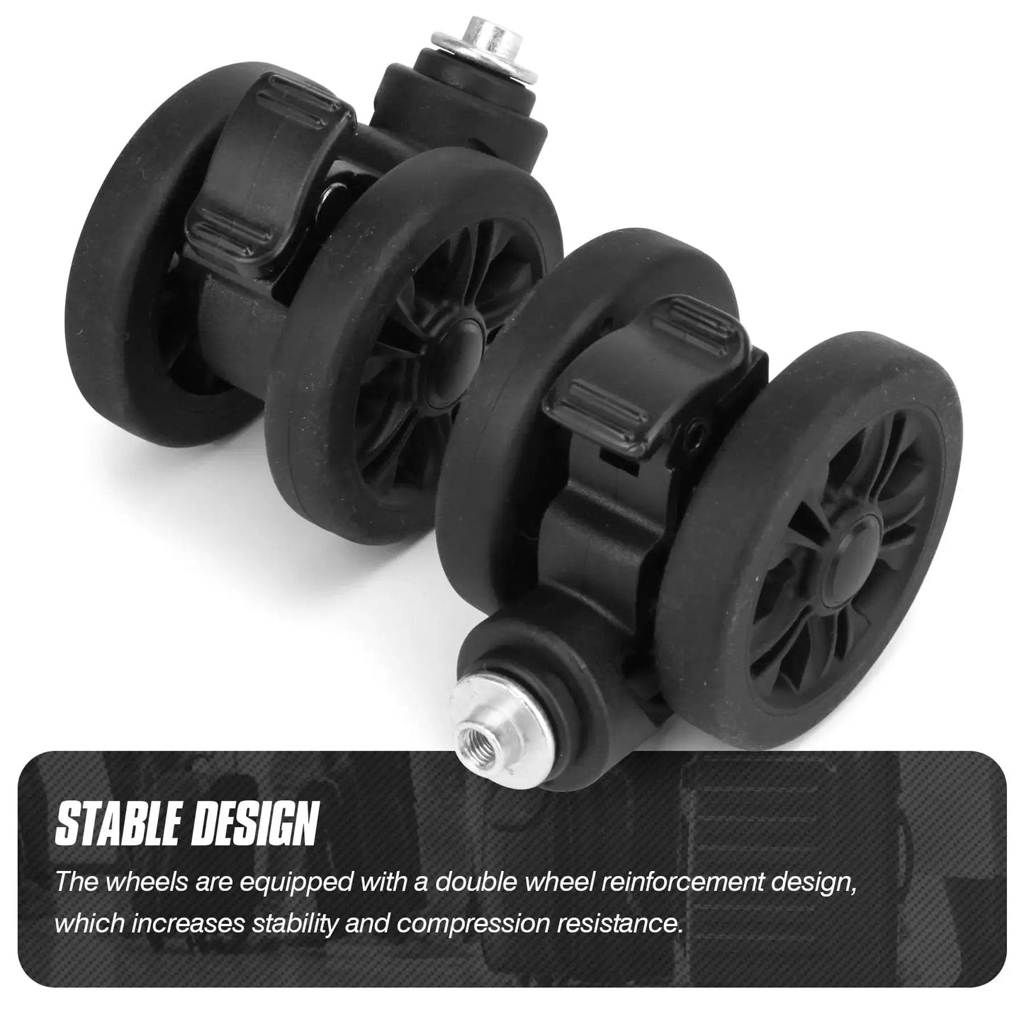 Universal Luggage Replacement Wheels With Brake System 360 Swivel For Travel Suitcases Silent 55mm Wheels With 25mm Axle
