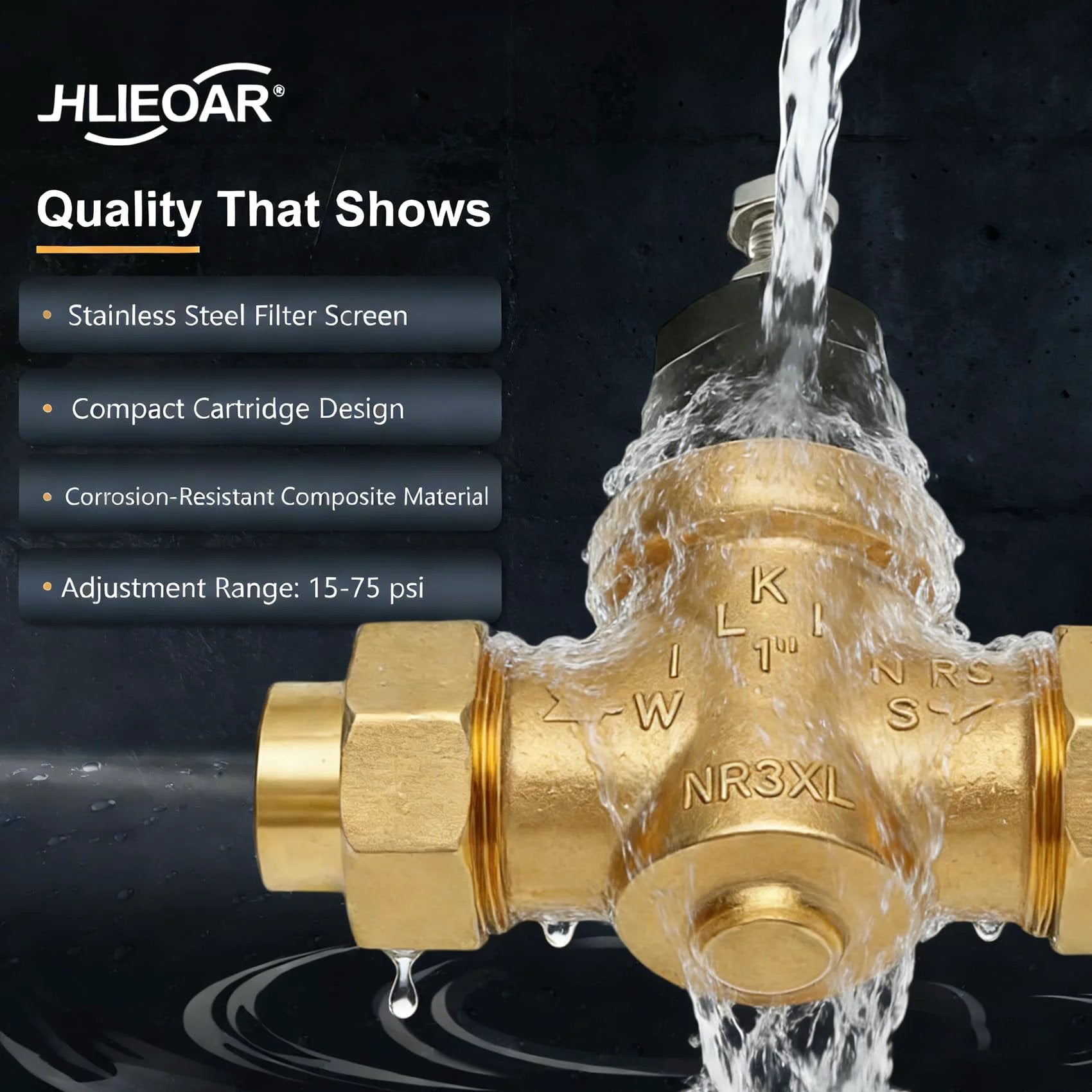 Water Pressure Reducing Valve 1 Inch NR3XLDU With Double Union FNPT Connection For Home And Commercial Use Durable Bronze Body Corrosion Resistant Cuts Water Use By Thirty Percent And Lowers Bills