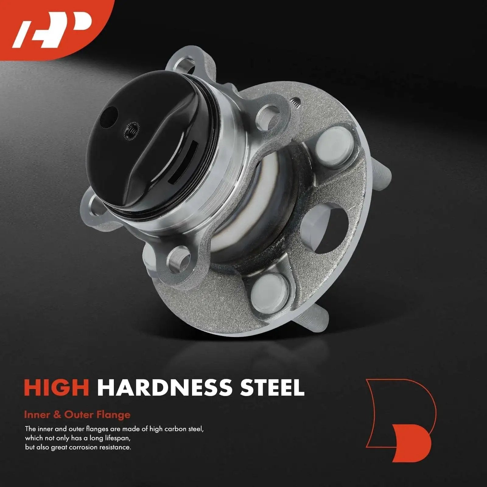 Close-up view of Rear Wheel Bearing And Hub Assembly Set For Nissan Versa And Kicks 2020-2024 4 Lug 2 Pack with Speed Sensor Included By A-Premium.