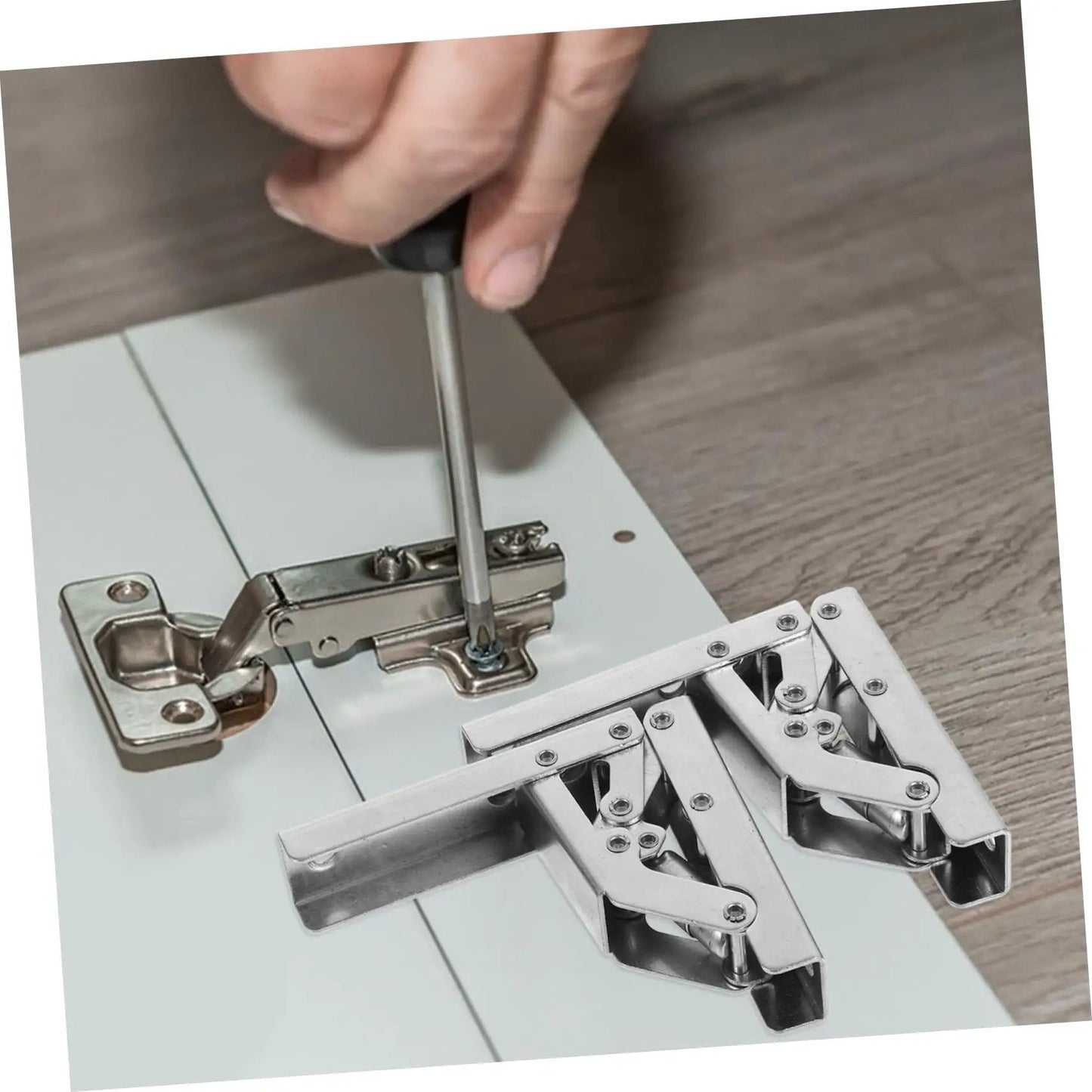 Hidden Folding Hinges With Hydraulic Damping For Quiet Cabinet Doors And Wardrobes 180 Degree Drop Down Soft Close Easy Access 2 Pack