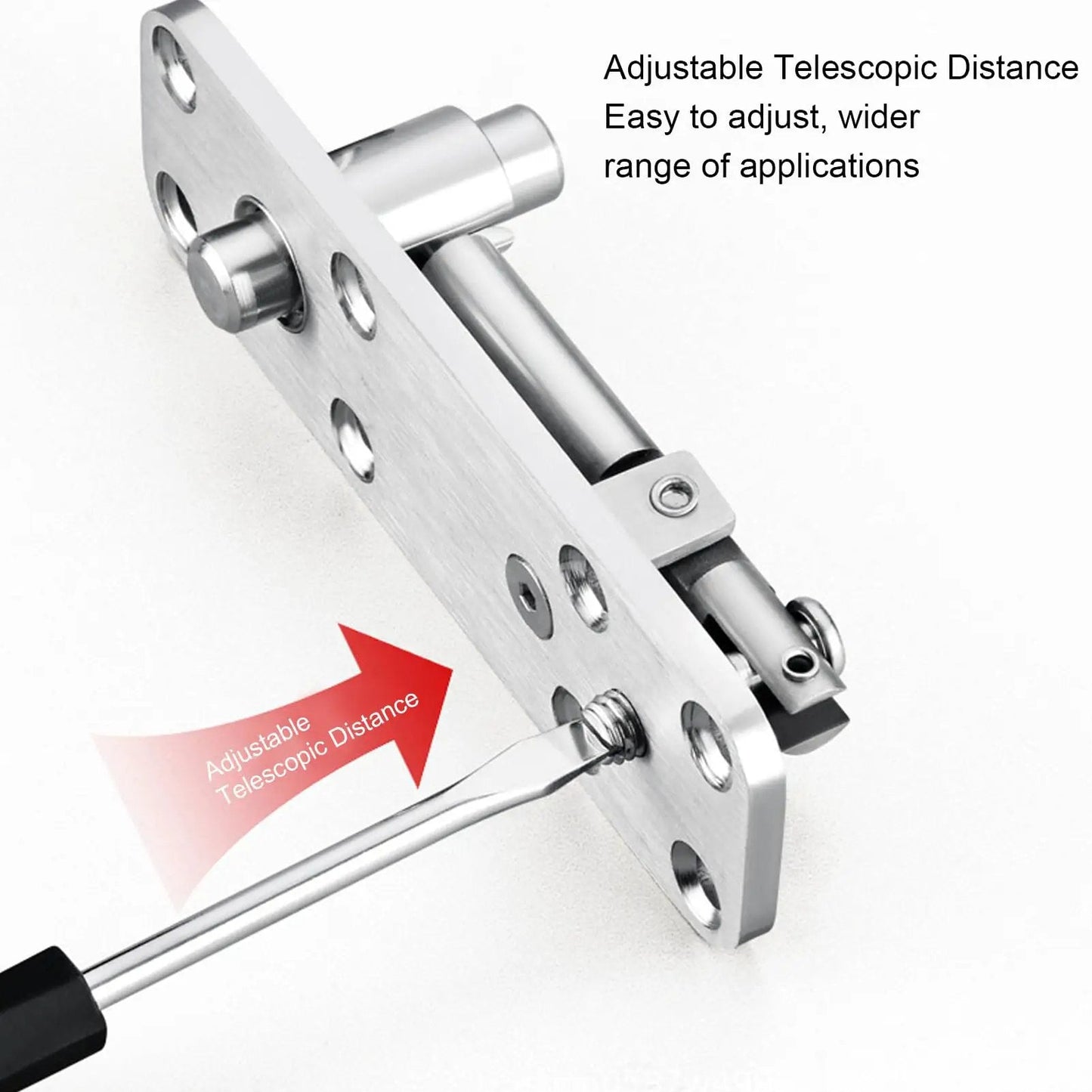 Hidden Door Hinge For Secret Doors And Bookcase Shelves 600 Lbs Load Bearing Stainless Steel Pivot Hinge, adjustable extension