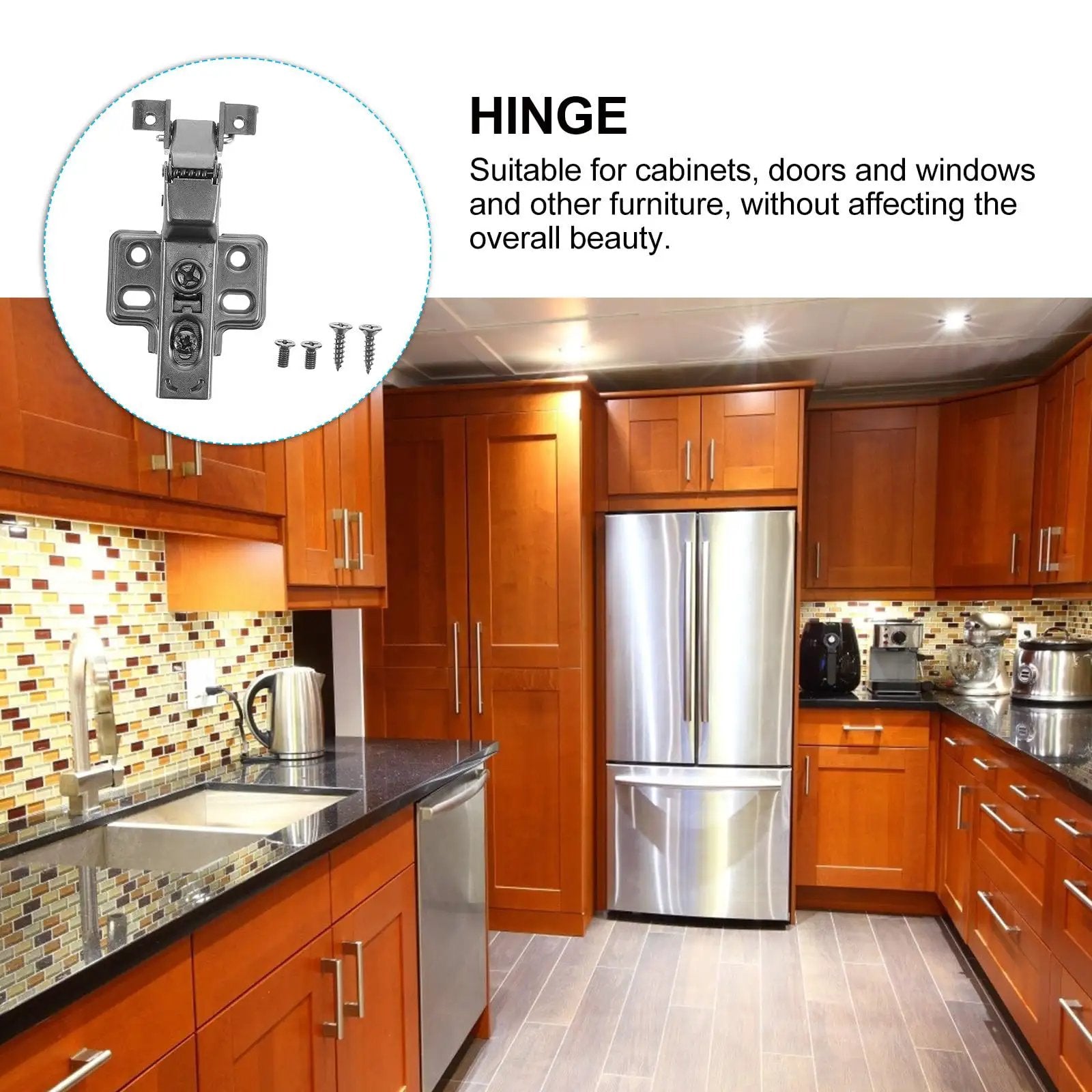 4 Pack Black Hydraulic Soft Close Cabinet Hinges For Kitchen Cabinets European Style Inset Aluminum Frame installed in a kitchen