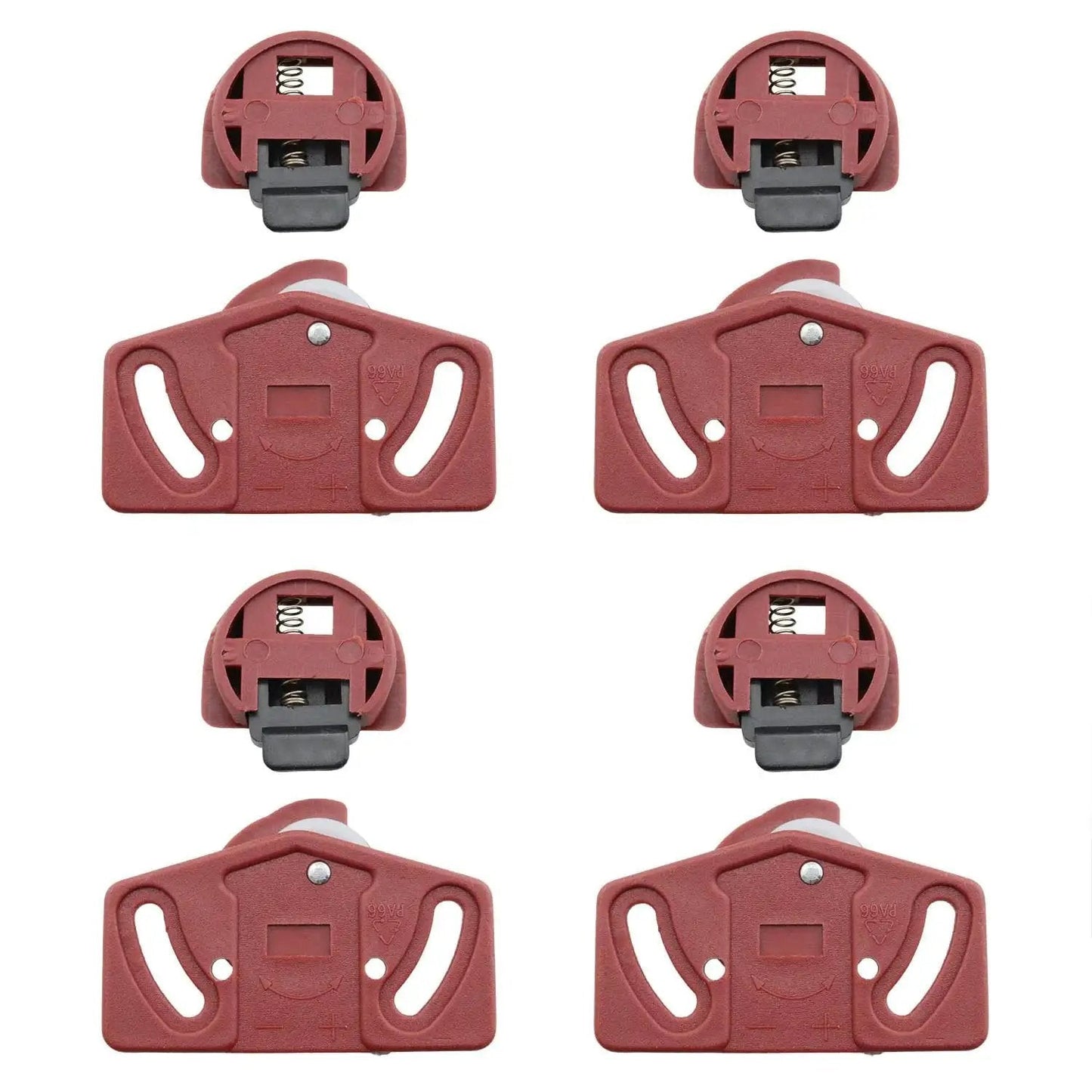 Four Pair Wardrobe Sliding Door Roller Kit With Pulleys And Circuit Board Hardware Brown, Durable Plastic Construction
