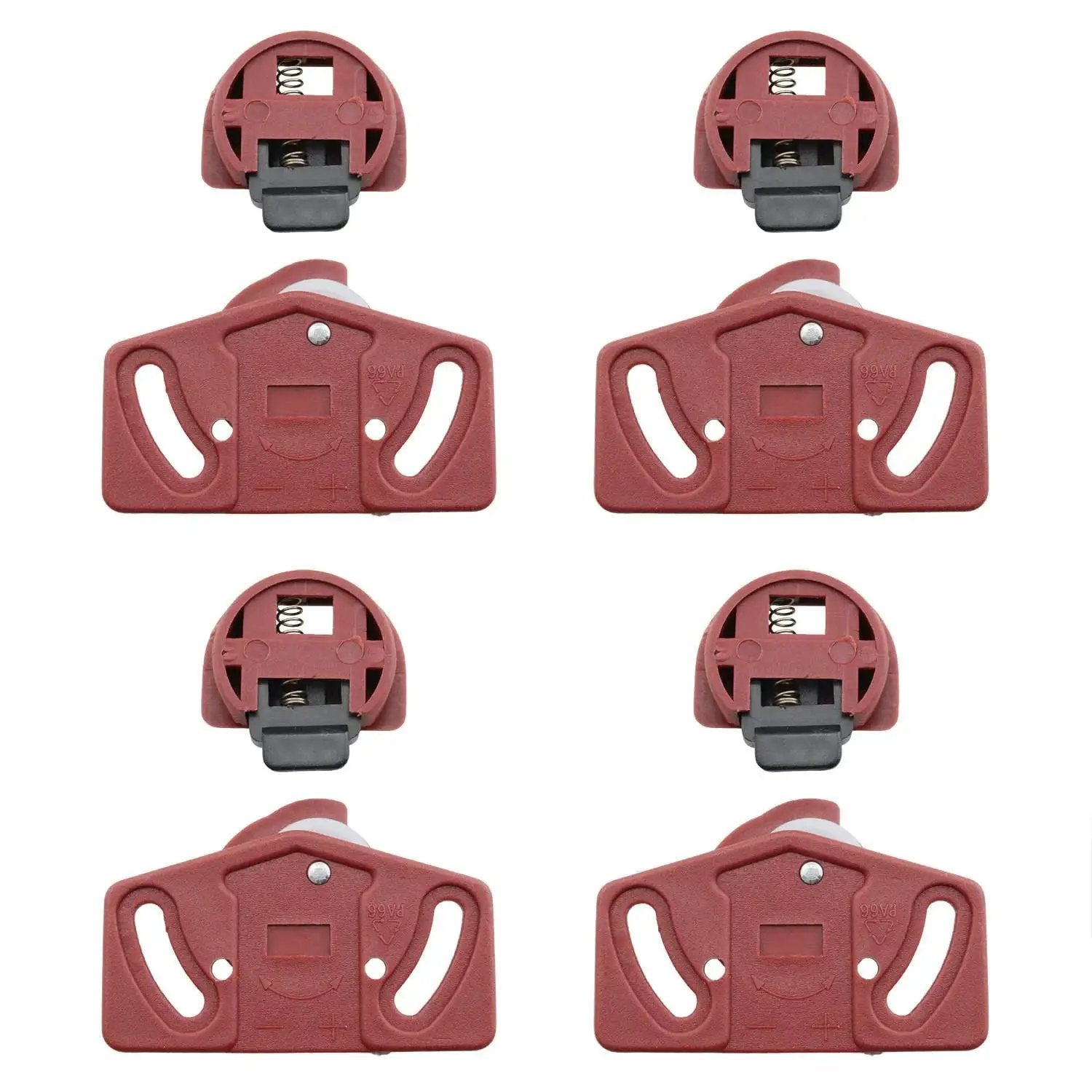 Four Pair Wardrobe Sliding Door Roller Kit With Pulleys And Circuit Board Hardware Brown, Durable Plastic Construction