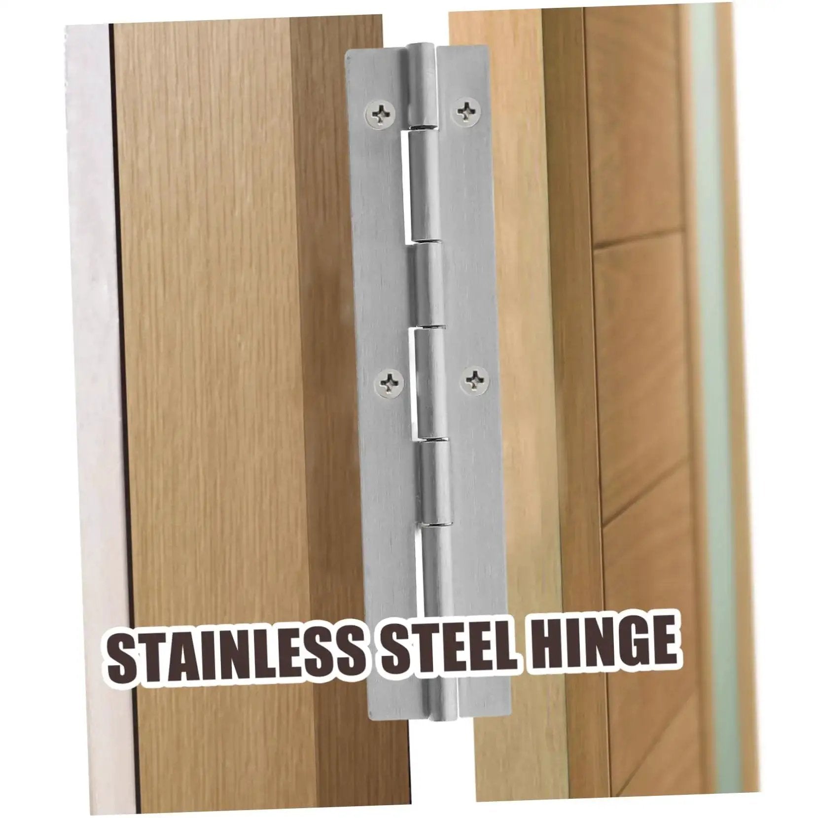 Front view of Stainless Steel Beefy Heavy Duty Piano Hinges Set Of 2 Continuous Hinge For Cabinets Doors And Boats