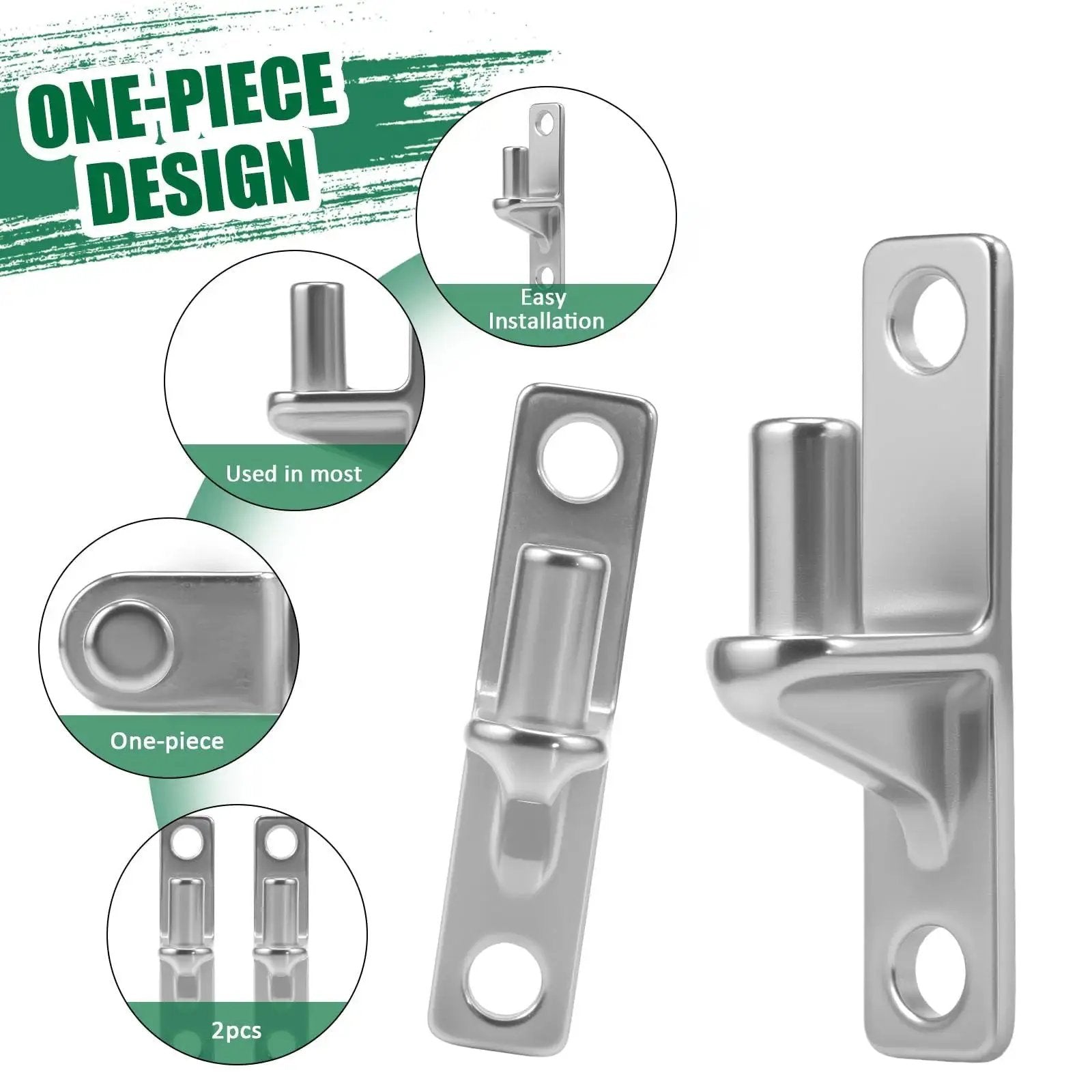 2 Pack Stainless Steel Wall Mount Gate Hinges With 5/8 Inch Pins, Heavy Duty Wall Plate Hinges For Framed Doors, Rust Resistant 304 Stainless Steel