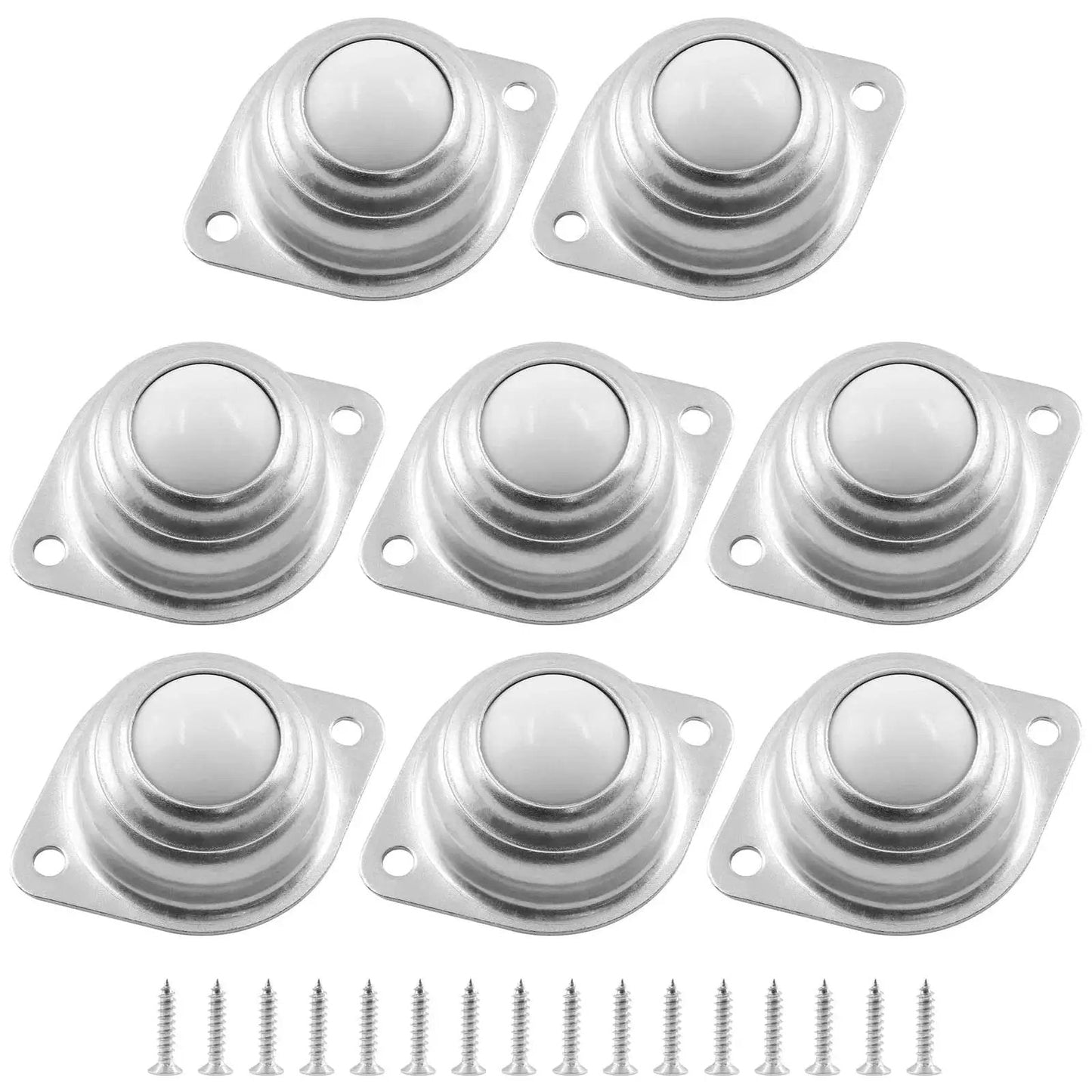 Eight Pcs 1 Inch Ball Transfer Bearings Set Nylon Conveyor Ball Rollers With 360 Degree Rotation Each Ball Supports Up To 66 Lbs