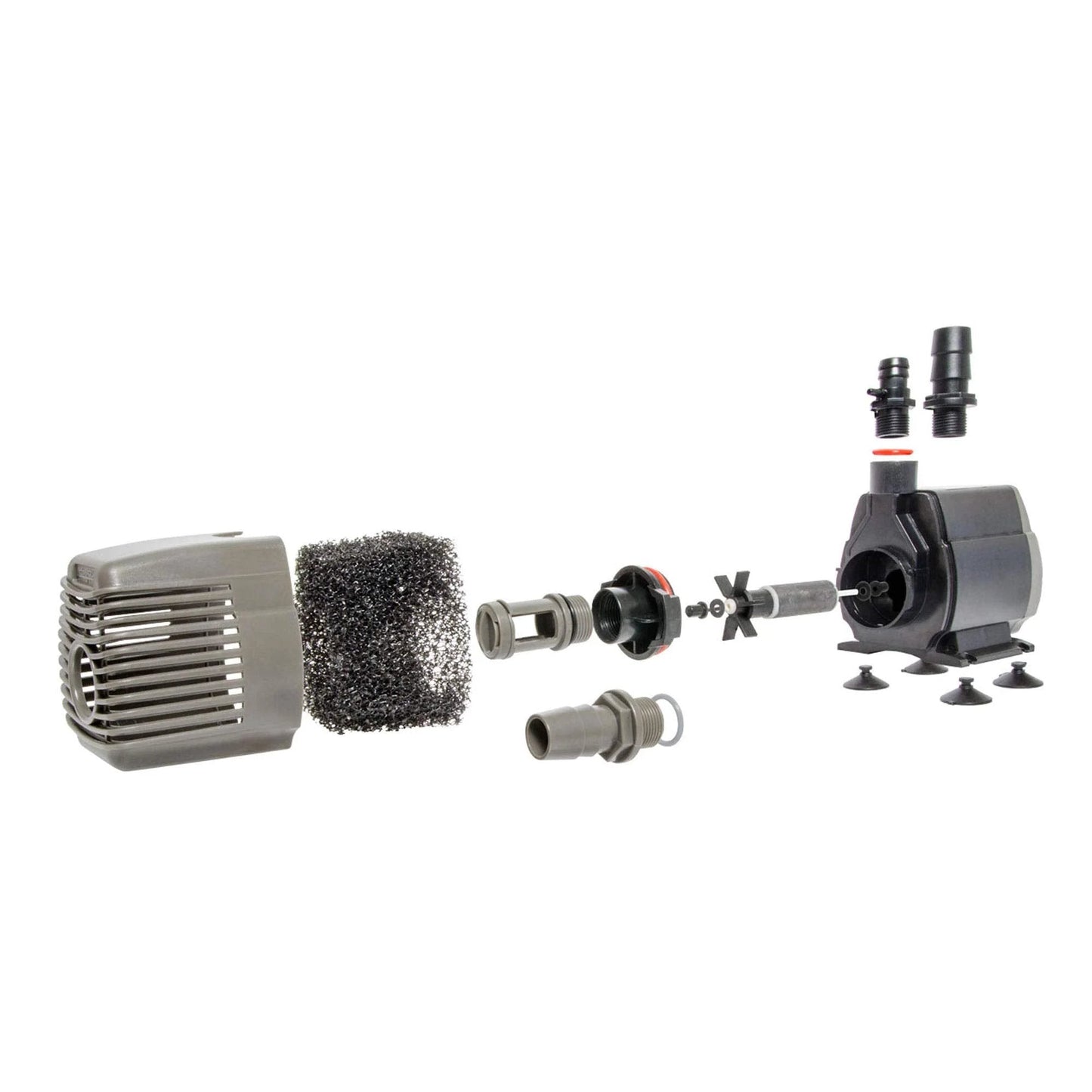 Powerful 1000 GPH Submersible Water Pump For Indoor And Outdoor Ponds Aquariums And Hydroponics With 92 Watt Inline Or Submersible Setup For 55 Gallon Reservoirs 6ft Power Cord Oil Free UL Listed Black By Hydrofarm AAPW1000 parts and accessories, including filter and fittings.