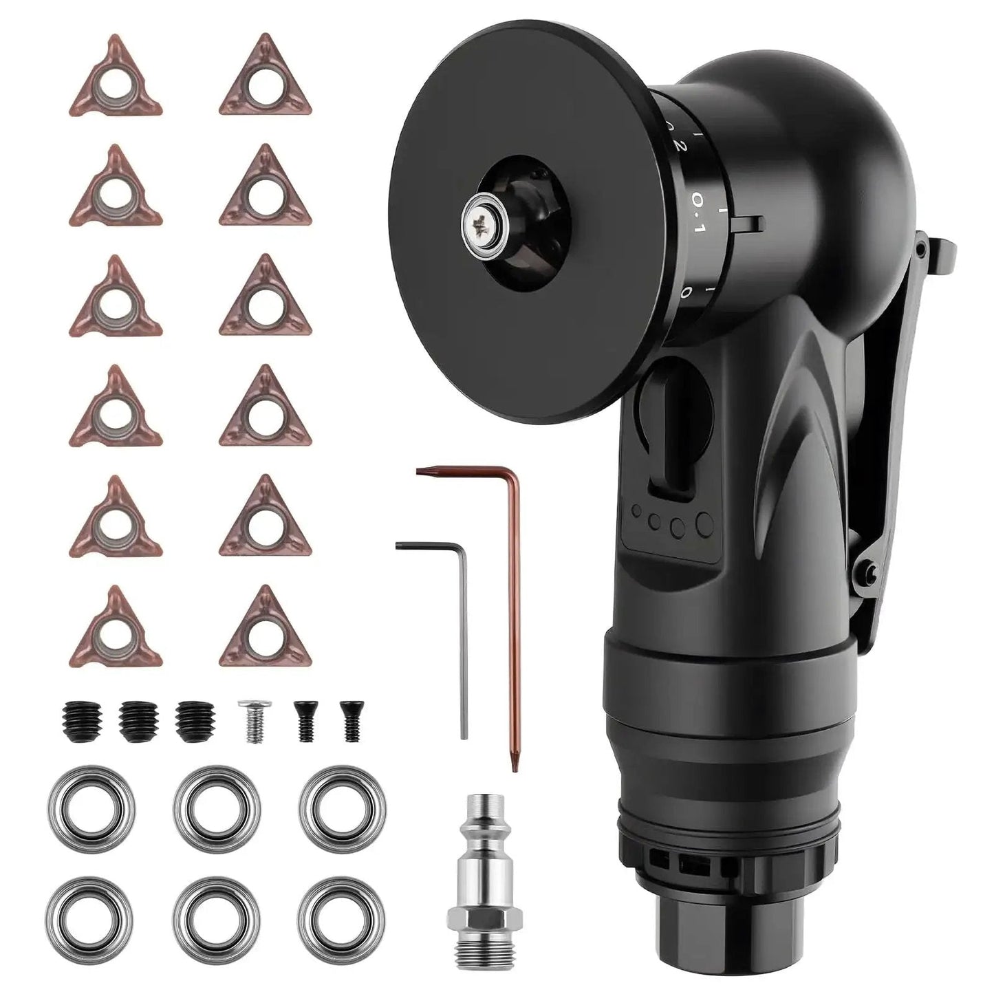 Pneumatic Chamfering Tool With 6 C Angle And 6 R Angle Blades For 45 Degree Bevels And Radius Edges Upgrade Air Deburring Tool