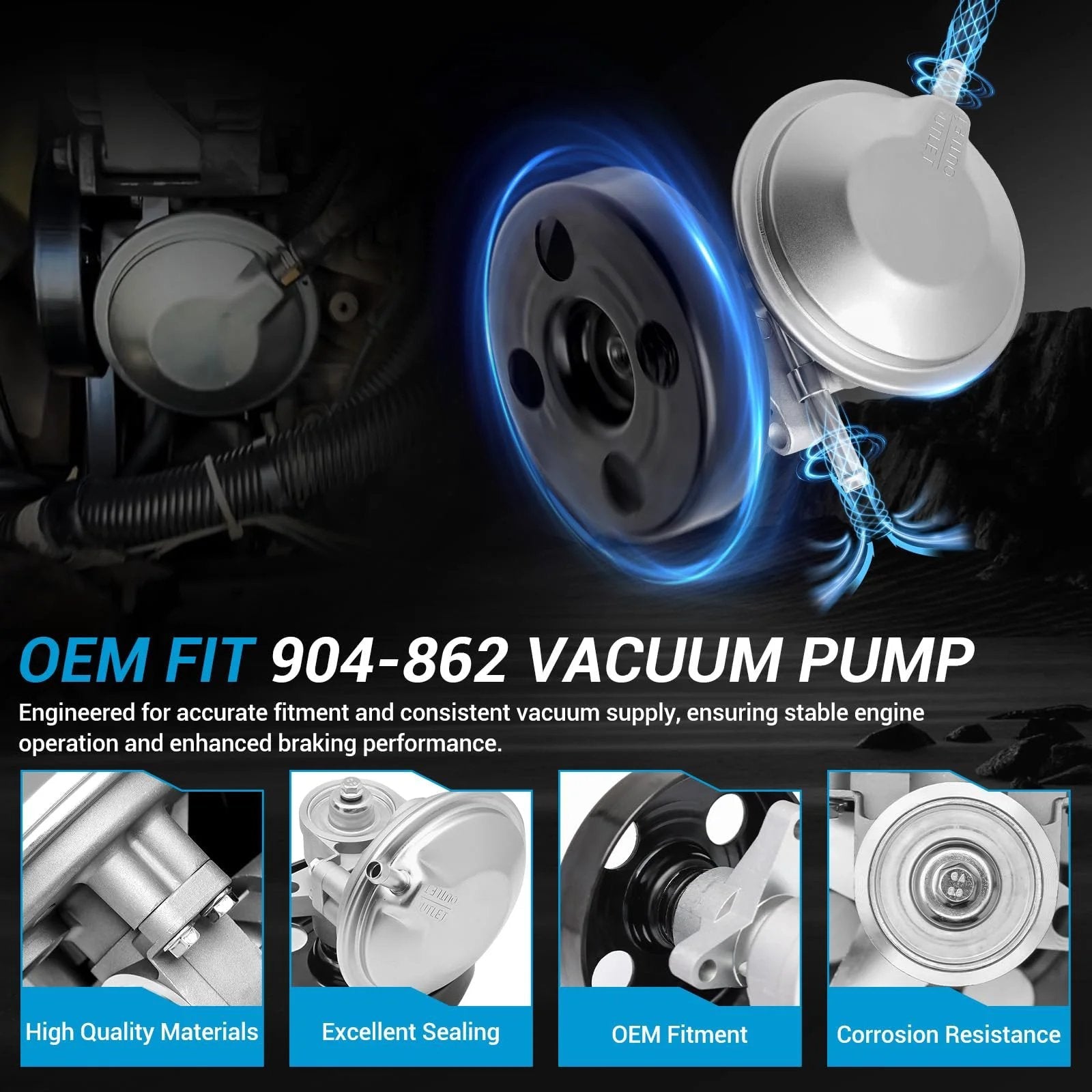 Vacuum Pump With Pulley For Isuzu NPR 1995 2020 And NPR HD V8 3L To 6L Drop In Replacement For OEM 97241035 8972410351 By KerioLee