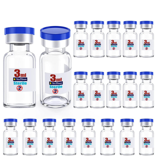 20 Pack Sterile 3 Ml Borosilicate Glass Vials With Self Healing Injection Port And Flip Off Cap For Safe Sample Vials Storage Nonpyrogenic Individually Packaged And Pre Sterilized By Ks Tek