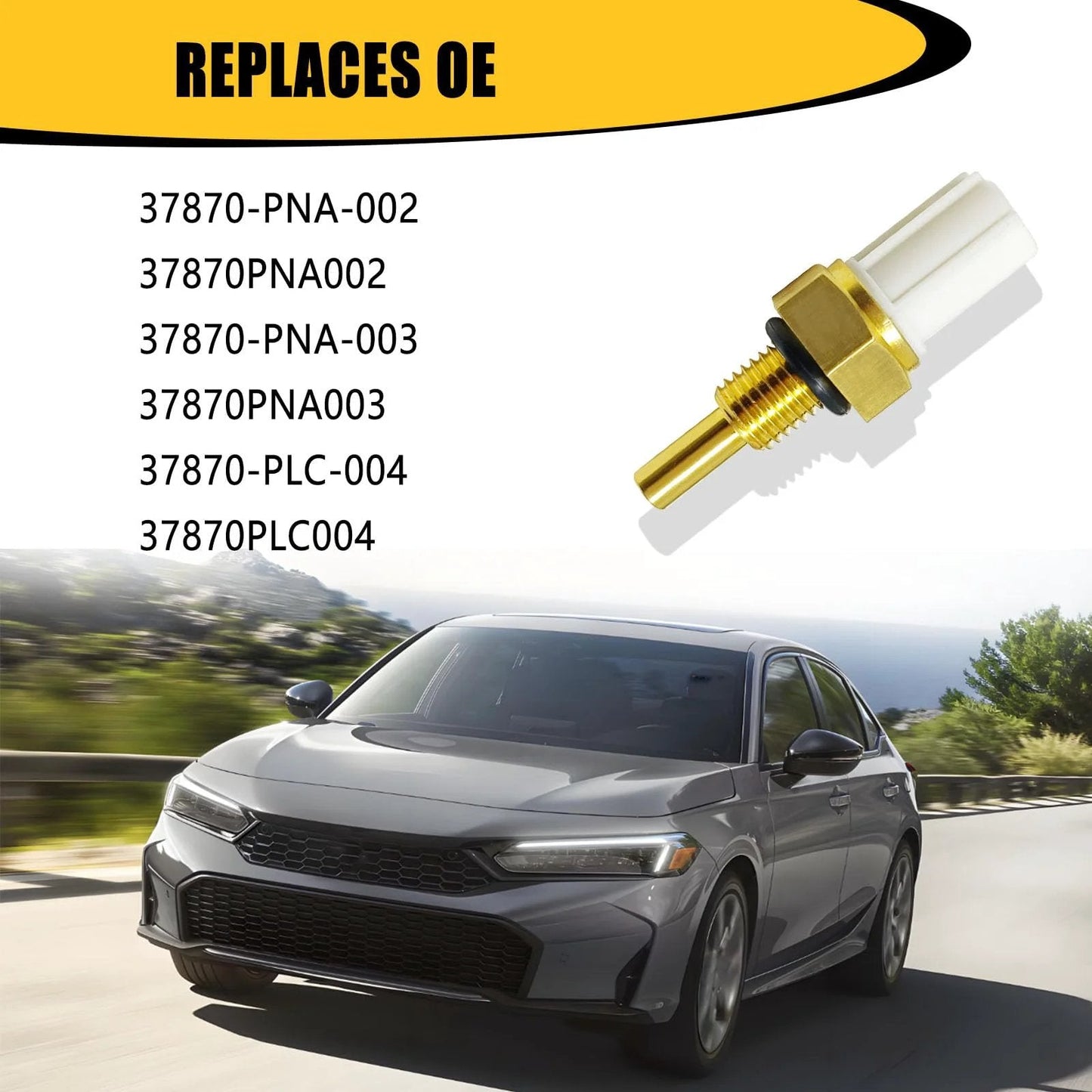 Engine Coolant Temperature Sensor Replacement For Honda Civic 2001-2011, Element 2003-2010, Pilot 2005-2008, Ridgeline 2006