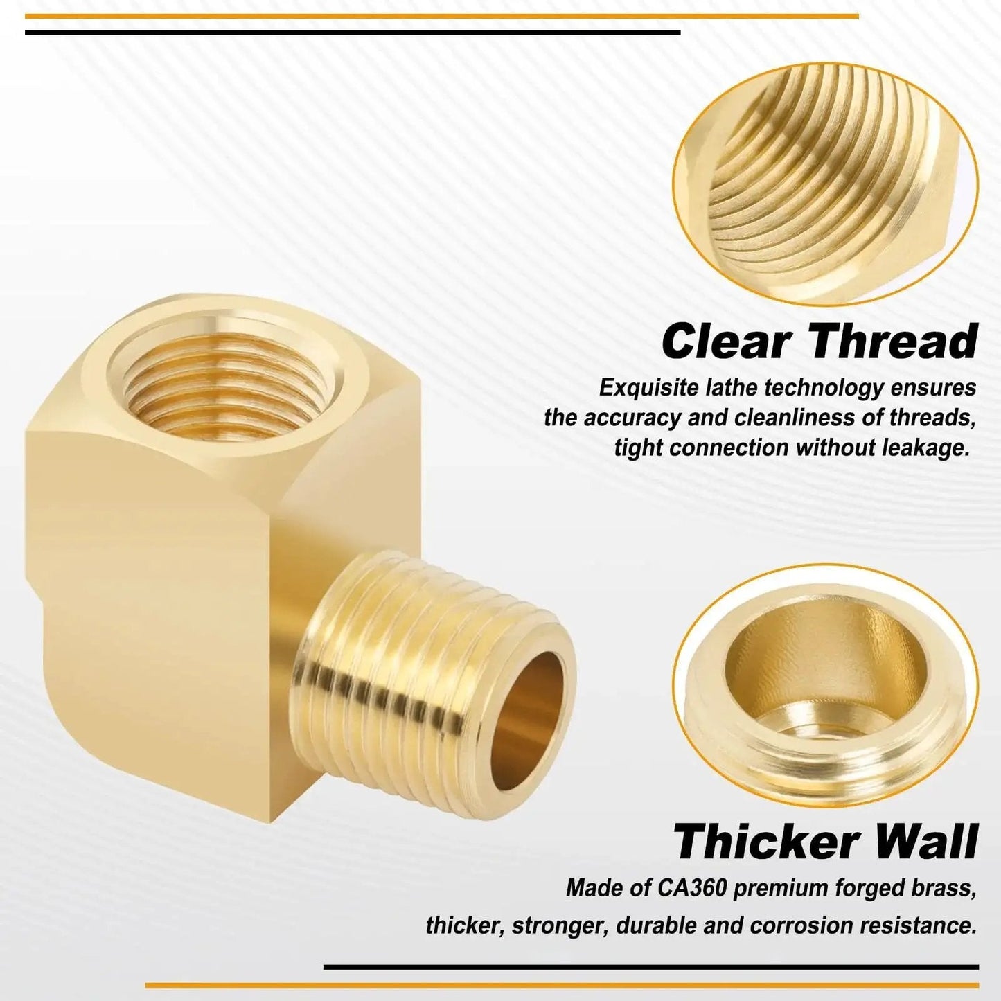 Barstock Brass Elbow Fittings One Eighth NPT Male To One Eighth NPT Female 90 Degree Street Elbow Forged Brass Pipe Fitting