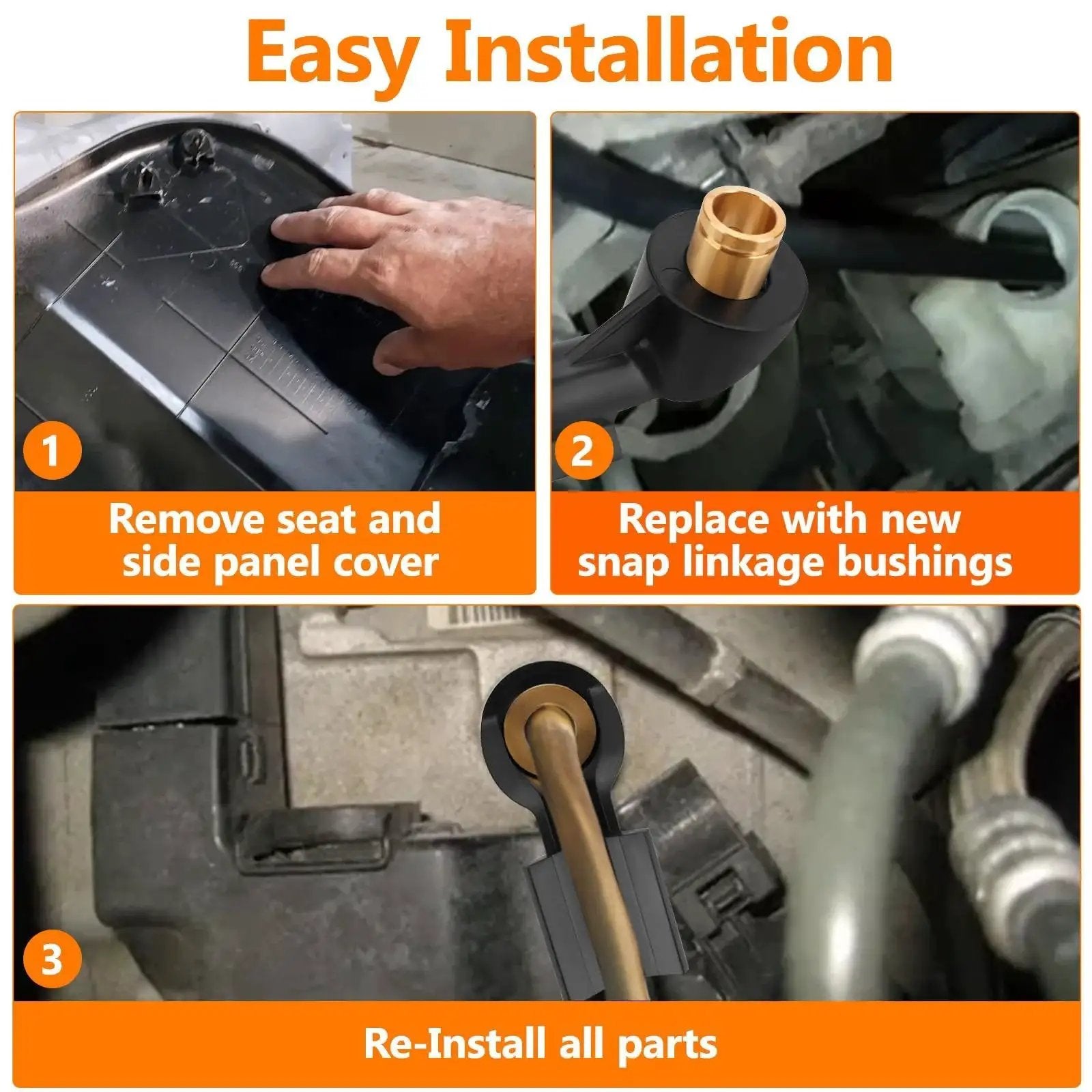 Installation steps for 2Pcs Upgraded Brass ATV Gear Shifter Rod Snap Linkage Bushing For Polaris Sportsman