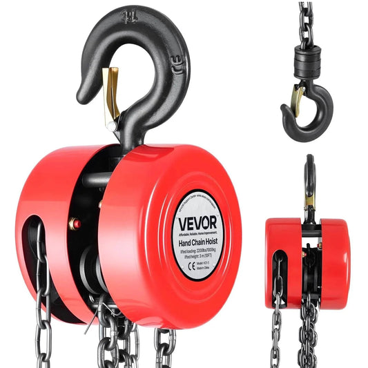 1 Ton Hand Chain Hoist With 10 Ft Lift Height And Galvanized G70 Chain, Heavy Duty Pulley for garage and warehouse