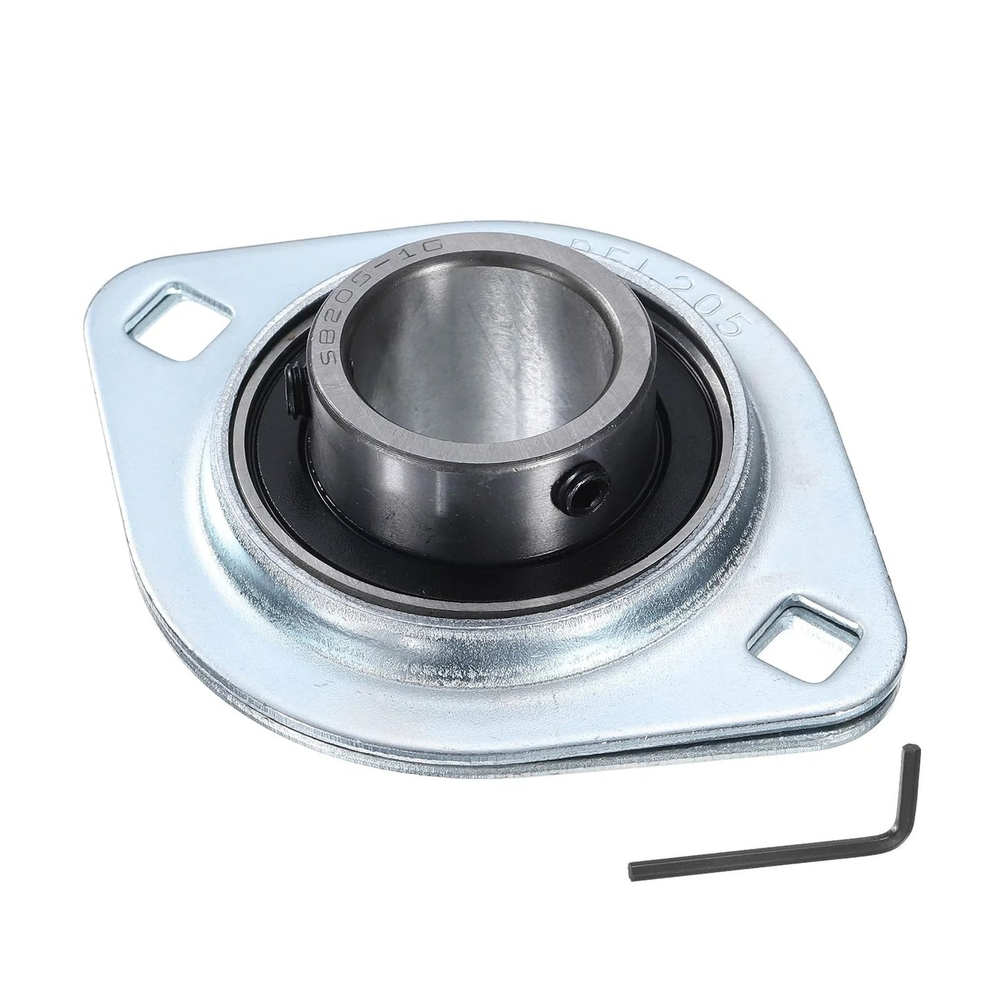 Pillow Block Bearing With One Inch Bore And Steel Flange Mounted Housing Two Bolt Flange Bearing Unit Chrome Steel Set Screw Insert Ball Bearing Includes Wrench Heavy Duty Industrial Grade For Machinery And Conveyor Systems