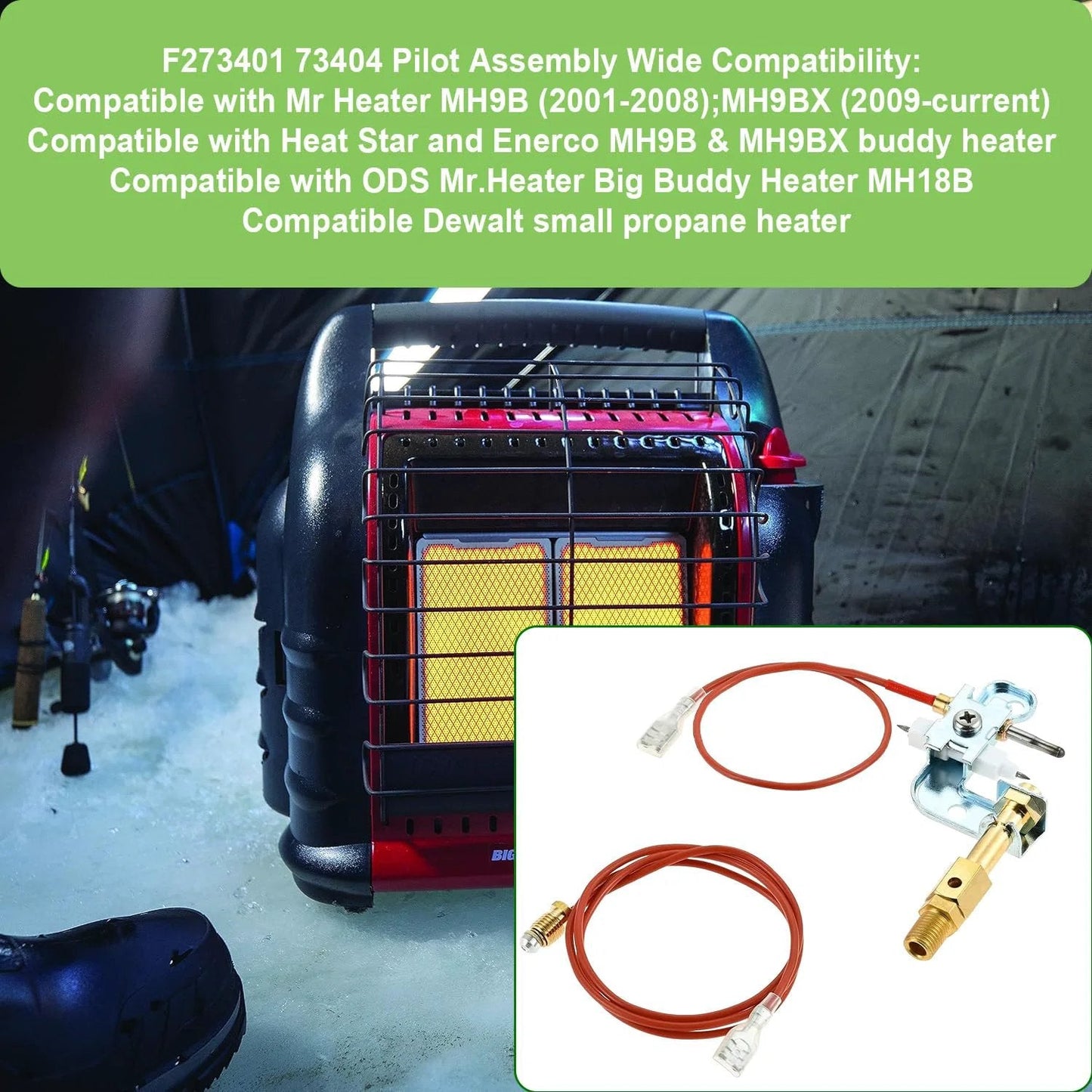 Exact Fit Pilot Assembly Direct Replacement For Mr Heater Portable Buddy MH9B MH9BX And DeWalt 78422 shown installed on MH9B